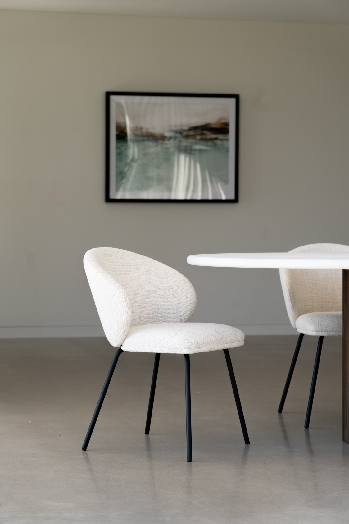 Anders Dining Chair - Natural Upholstery with Black Legs - Image 10