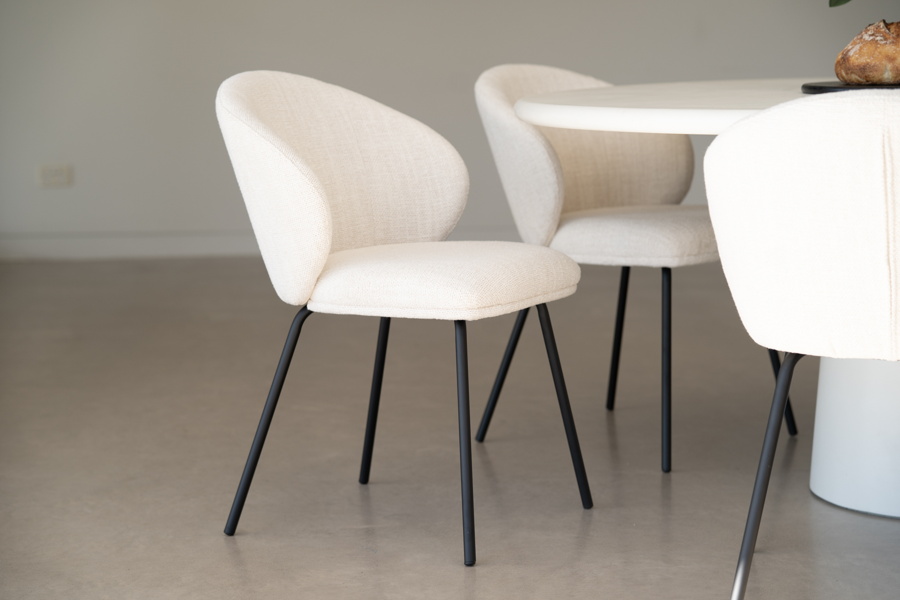 Anders Dining Chair - Natural Upholstery with Black Legs - Image 27