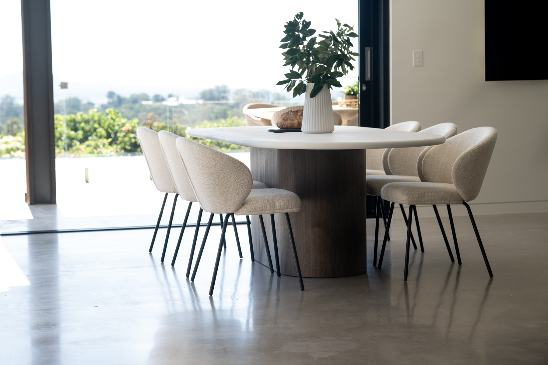 Anders Dining Chair - Natural Upholstery with Black Legs - Image 12