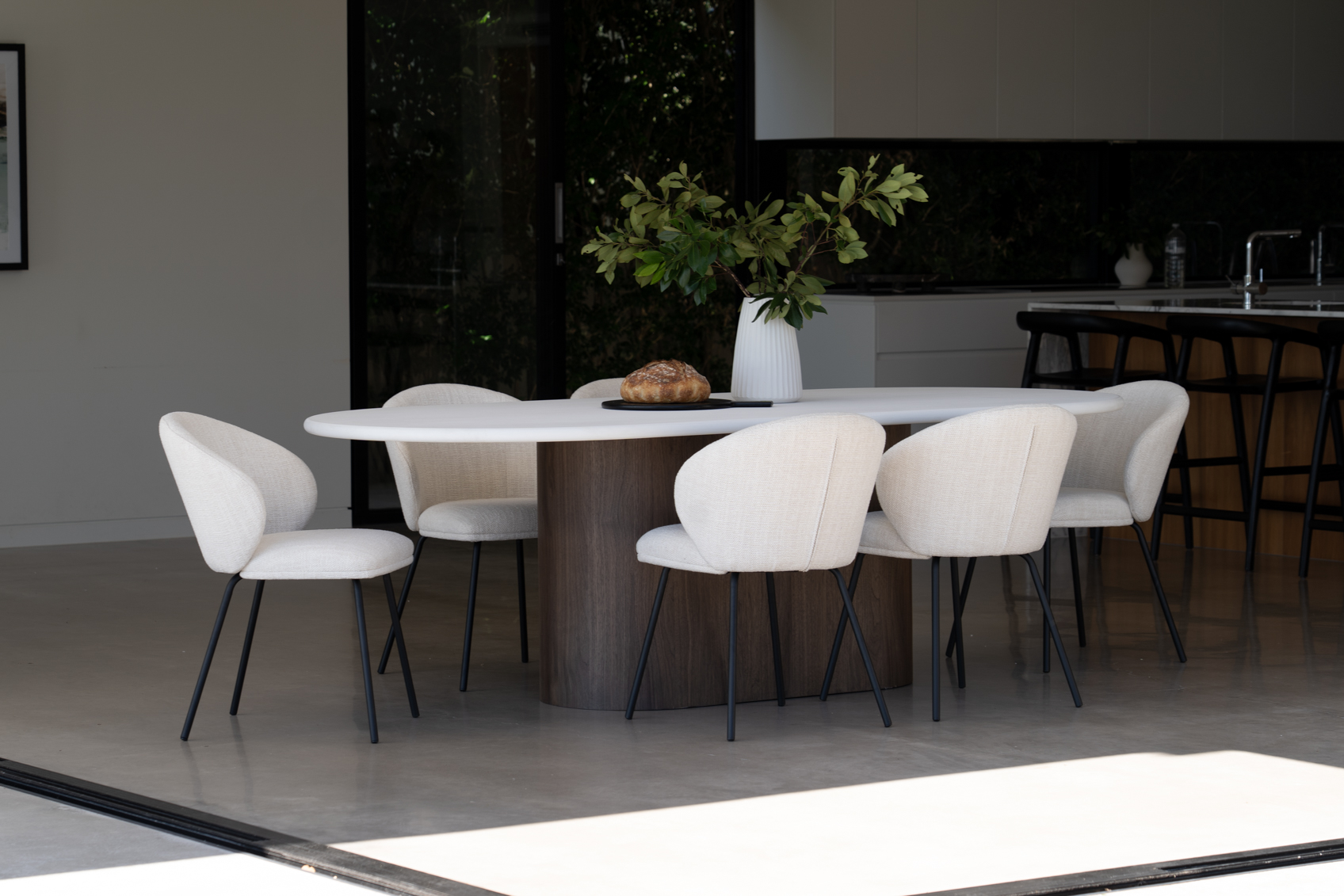 Anders Dining Chair - Natural Upholstery with Black Legs - Image 13