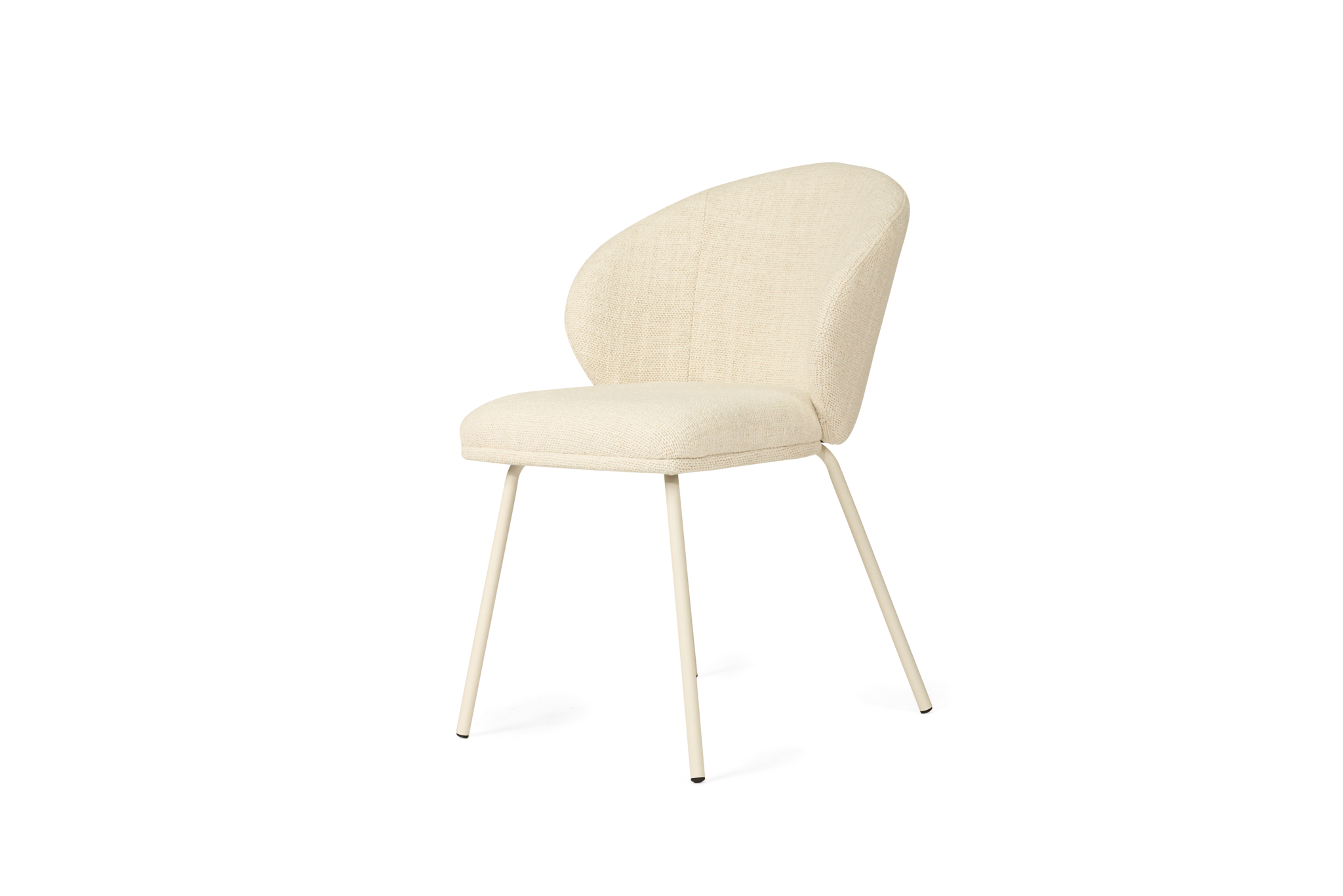 Anders Dining Chair - Natural Upholstery with White Legs