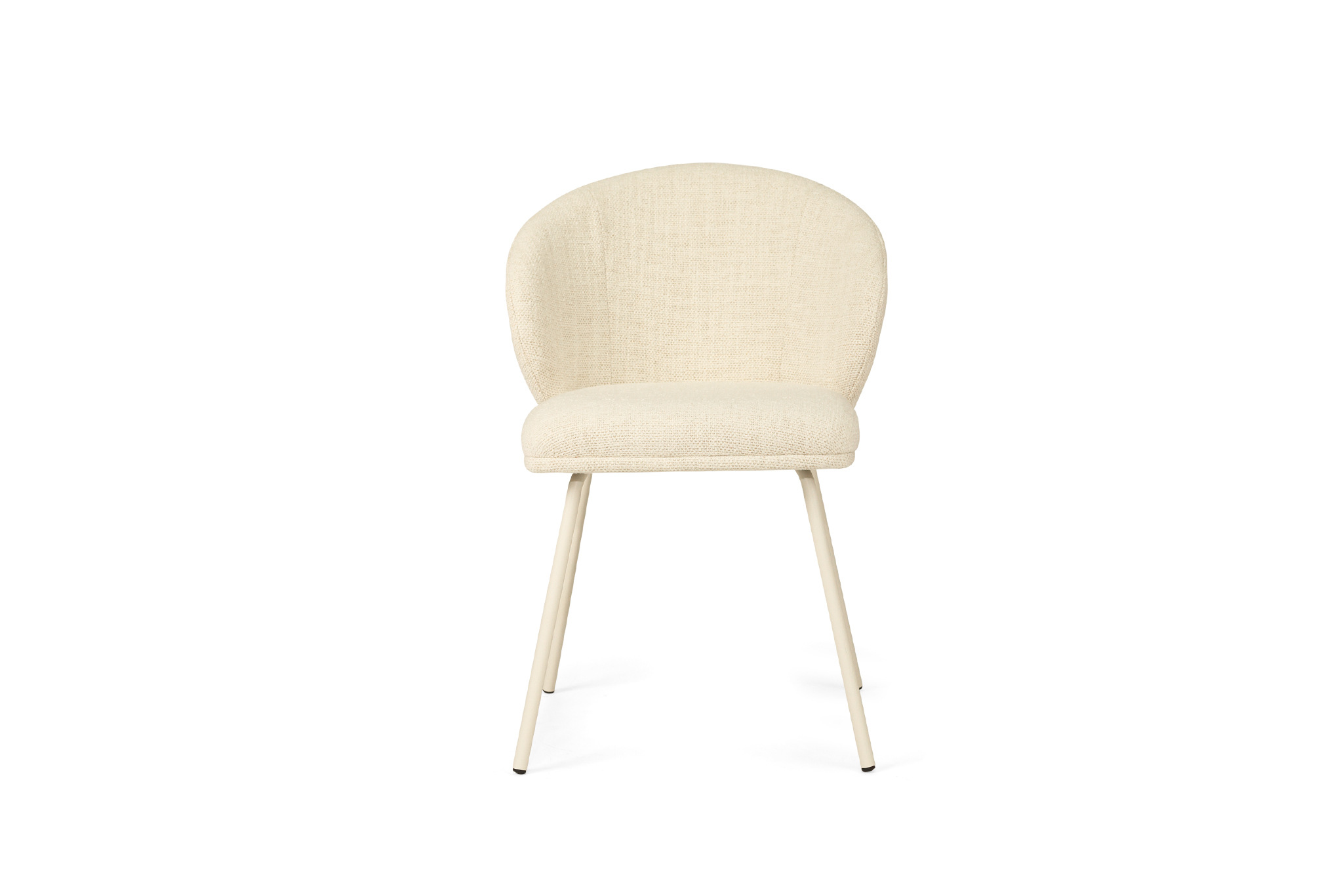 Anders Dining Chair - Natural Upholstery with White Legs - Image 3