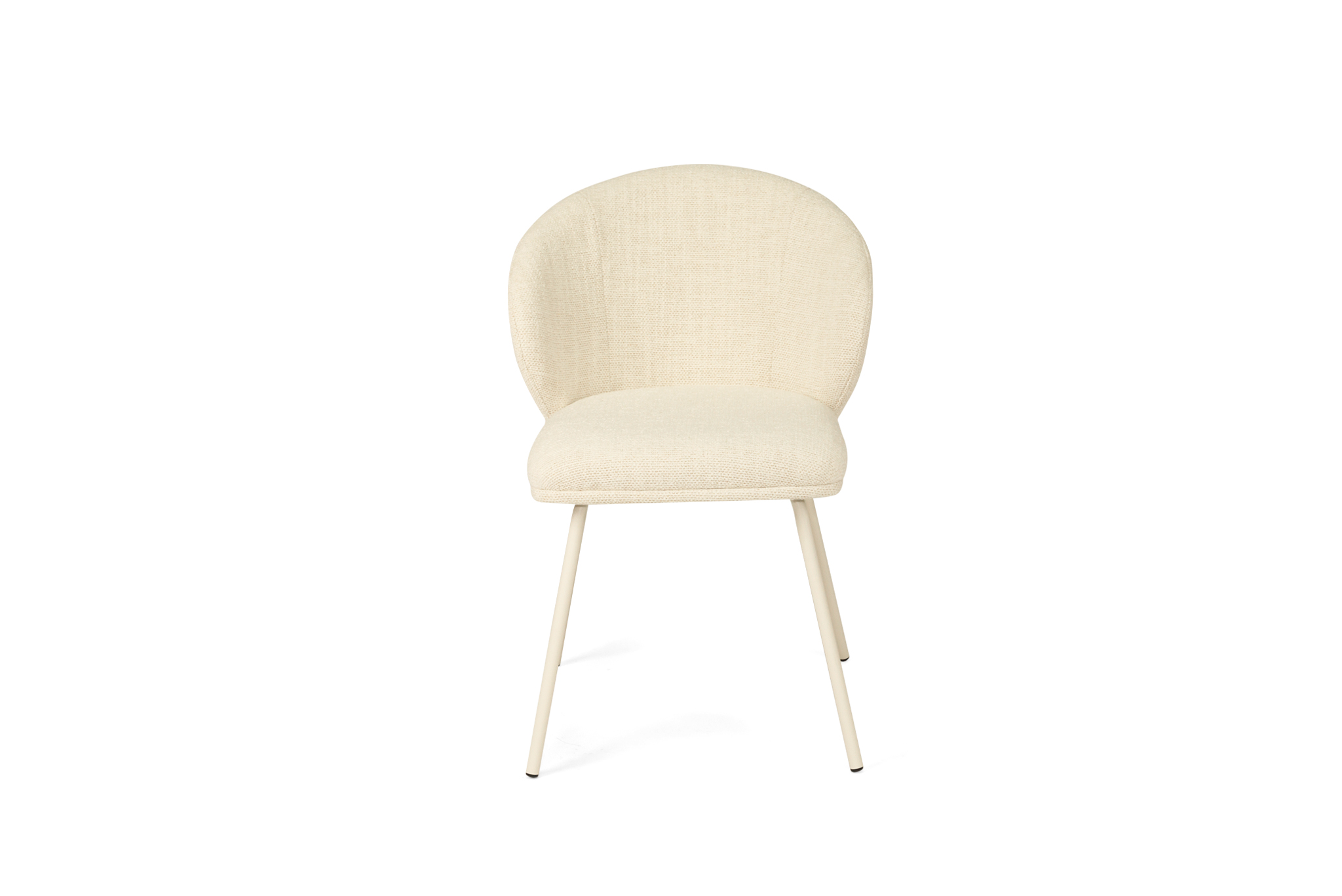 Anders Dining Chair - Natural Upholstery with White Legs - Image 4