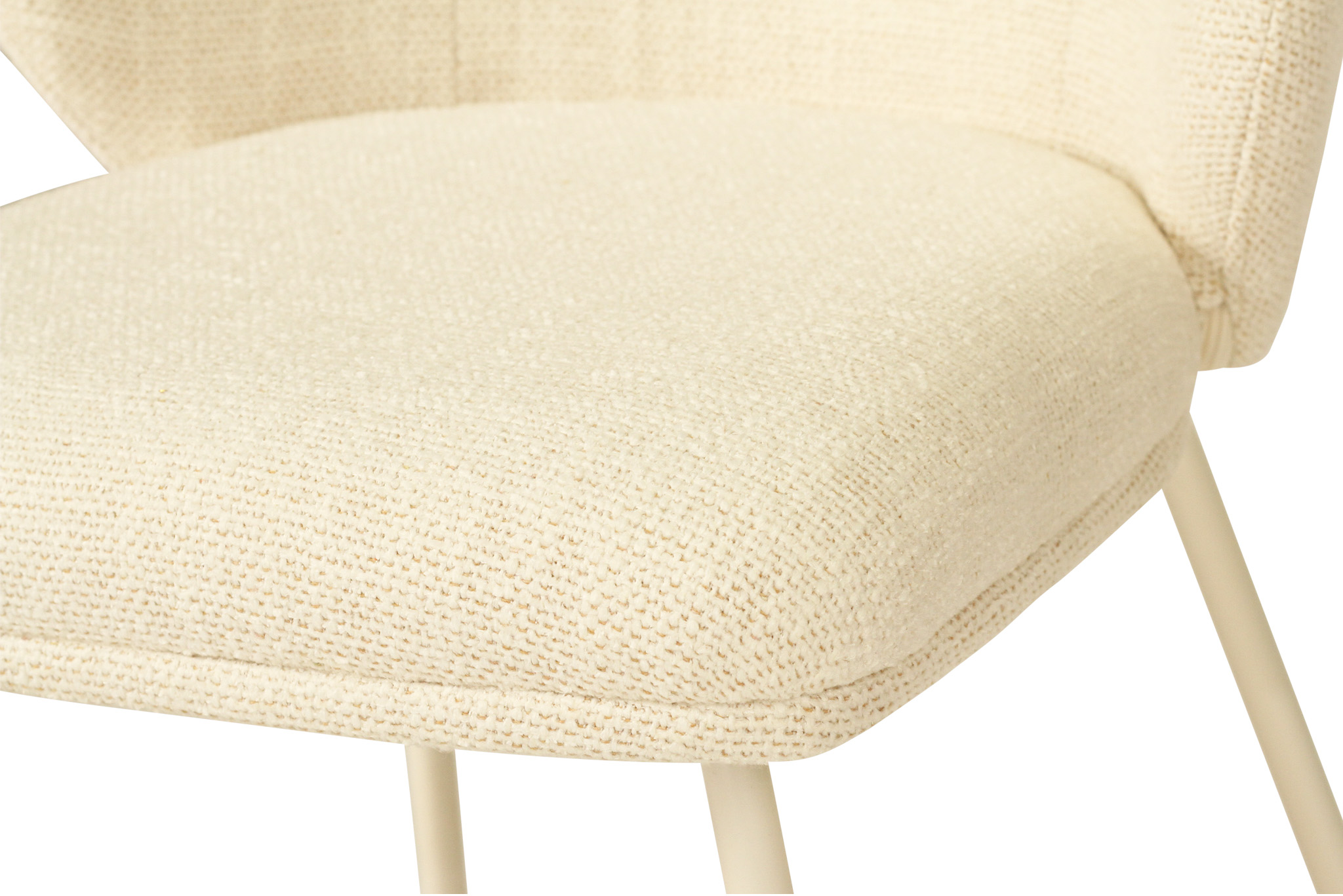Anders Dining Chair - Natural Upholstery with White Legs - Image 8