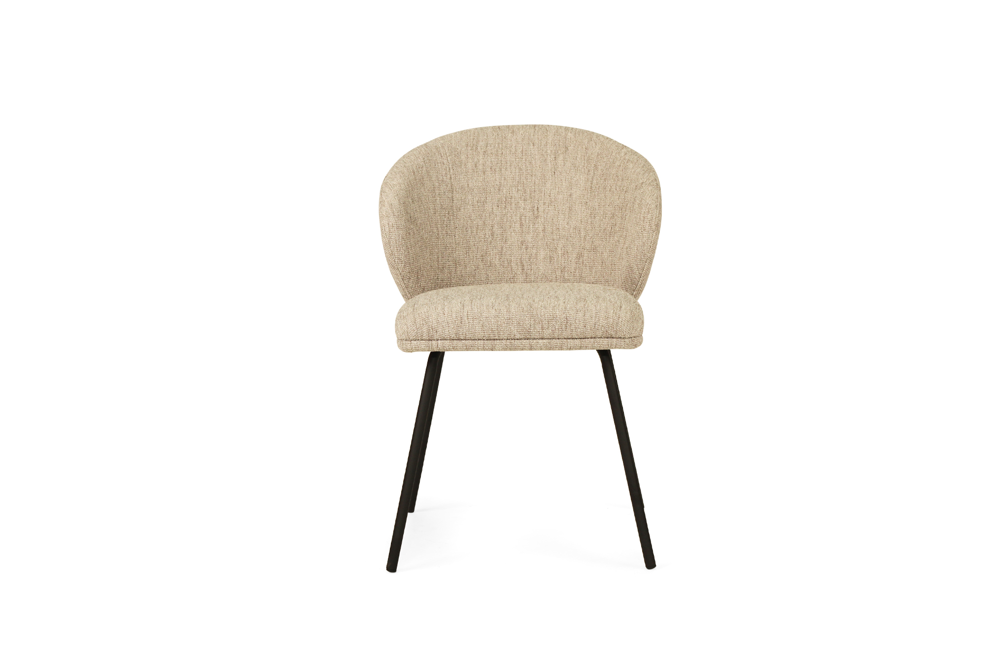 Anders Dining Chair - Pebble Upholstery with Black Legs - Image 3