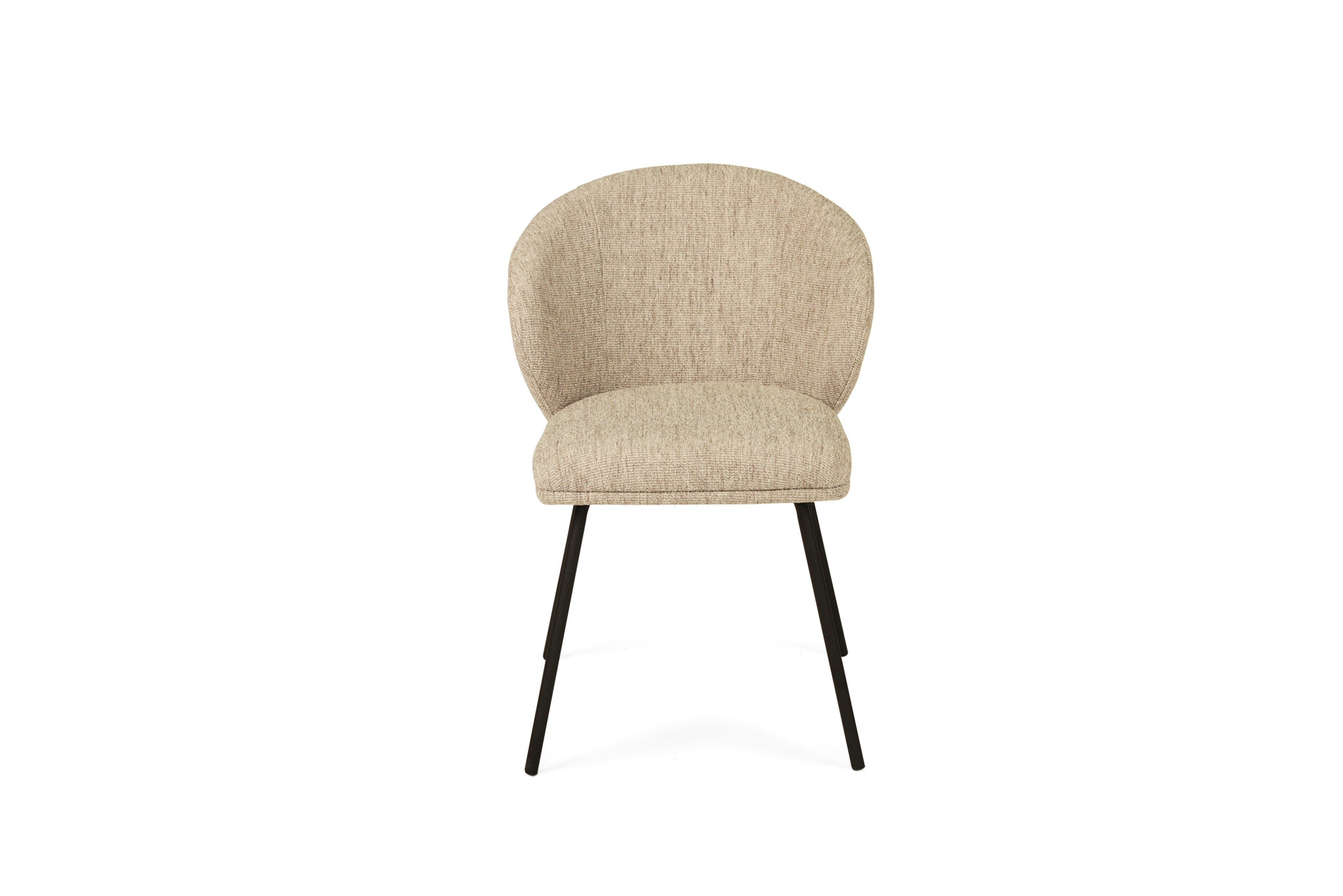Anders Dining Chair - Pebble Upholstery with Black Legs - Image 4