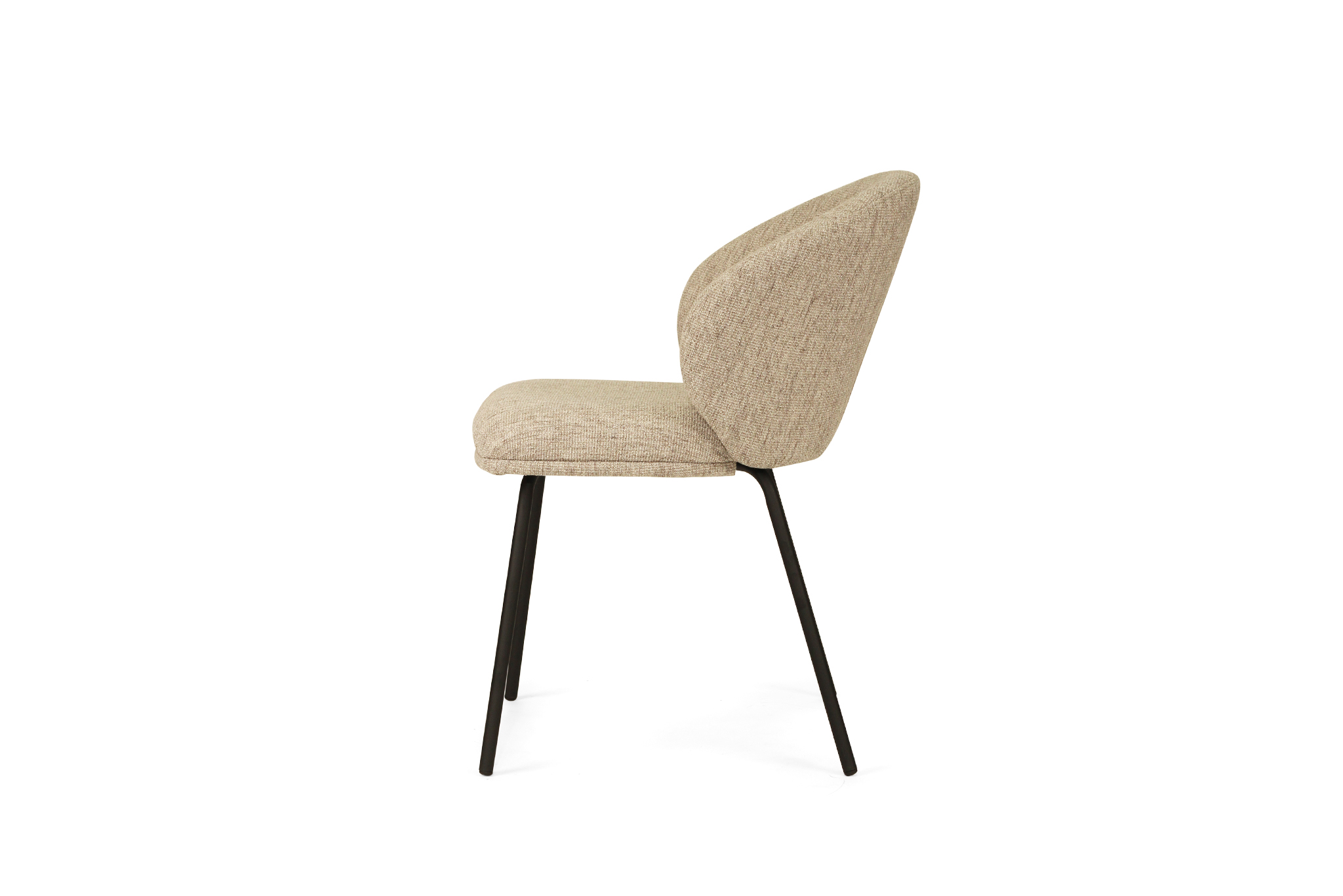 Anders Dining Chair - Pebble Upholstery with Black Legs - Image 5