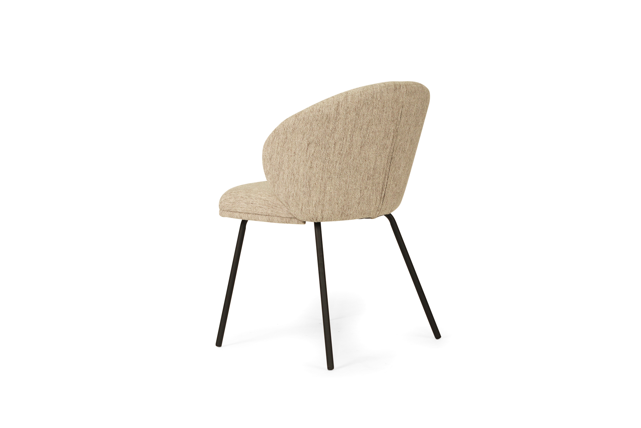 Anders Dining Chair - Pebble Upholstery with Black Legs - Image 6