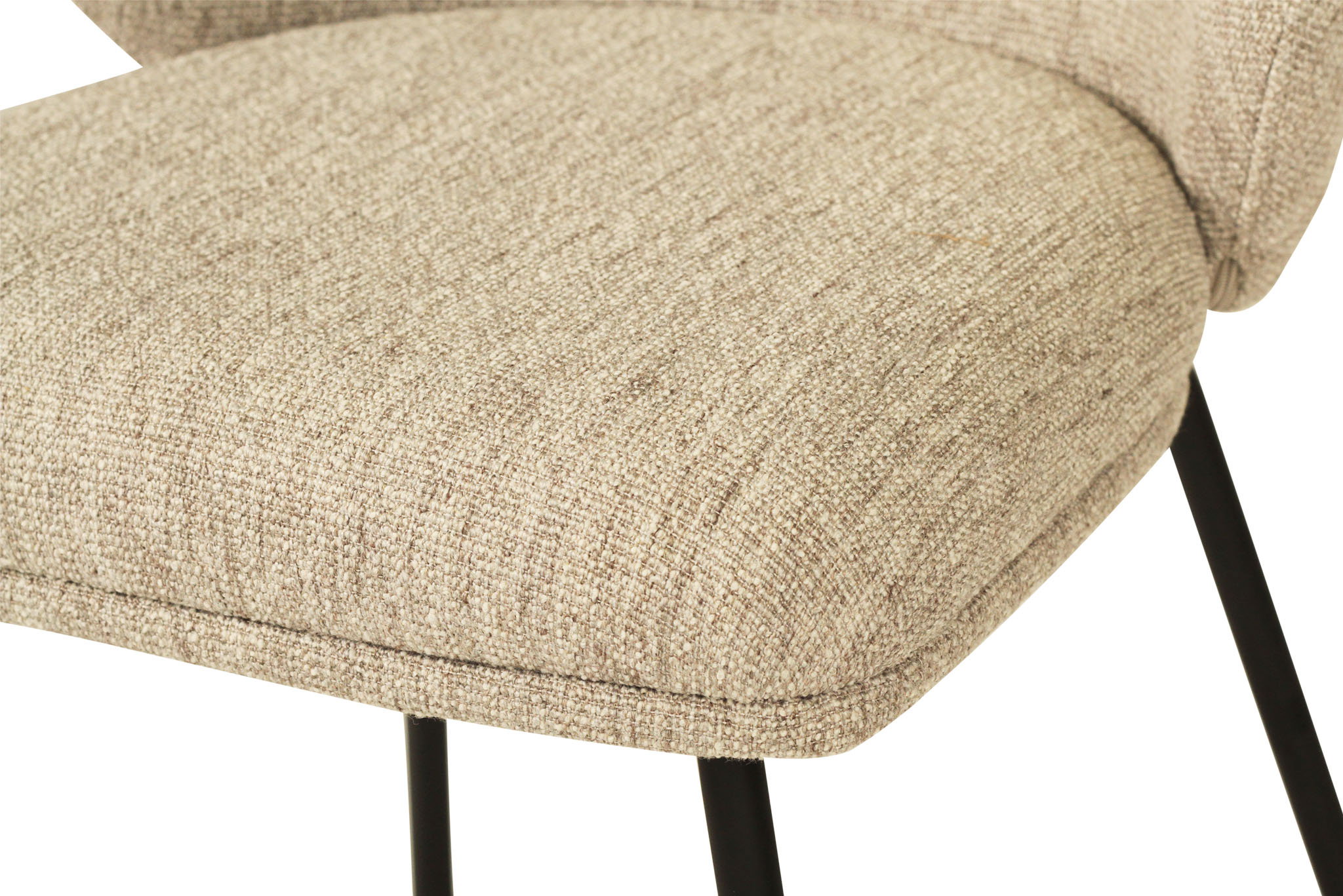 Anders Dining Chair - Pebble Upholstery with Black Legs - Image 8