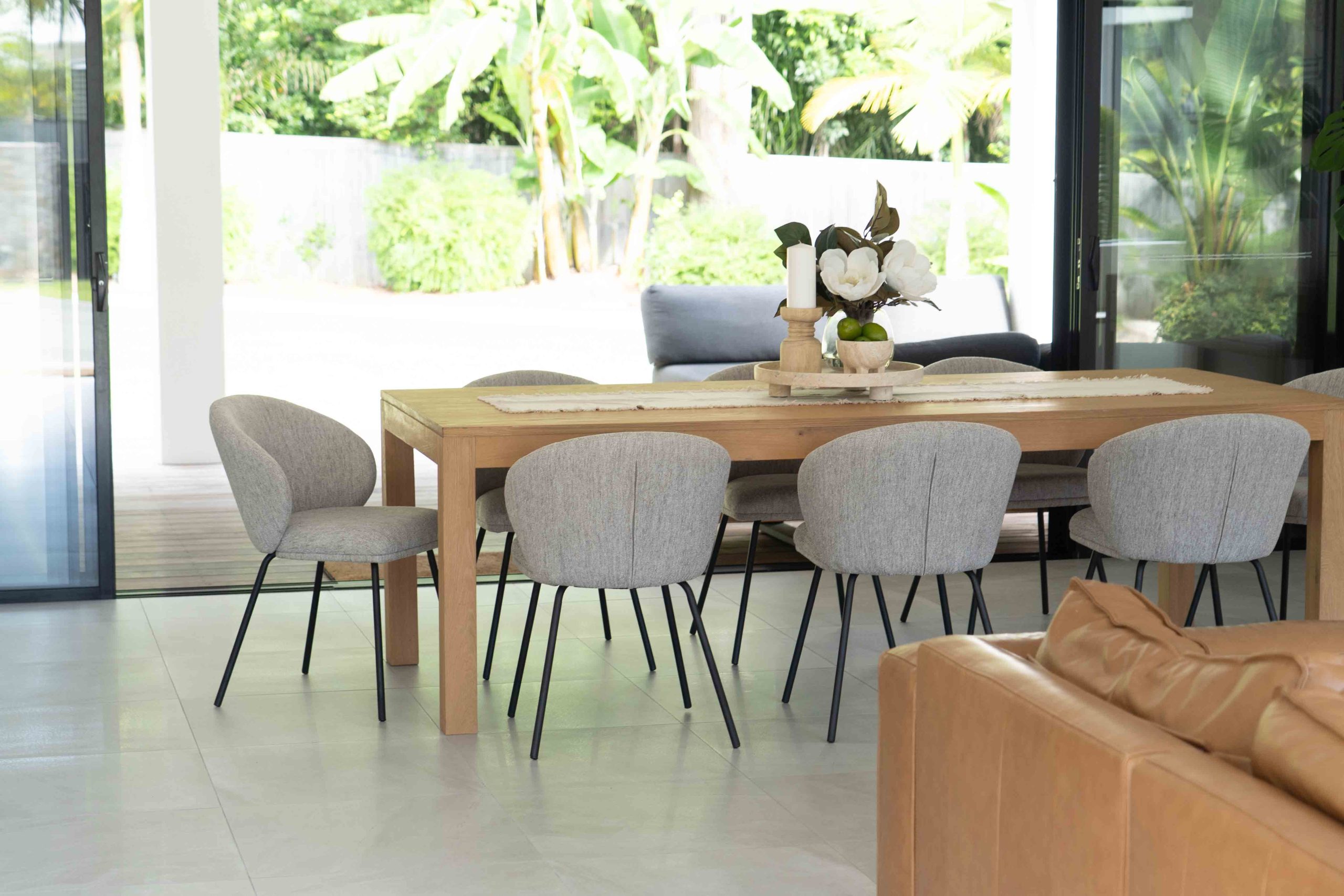 Anders Dining Chair - Pebble Upholstery with Black Legs - Image 10
