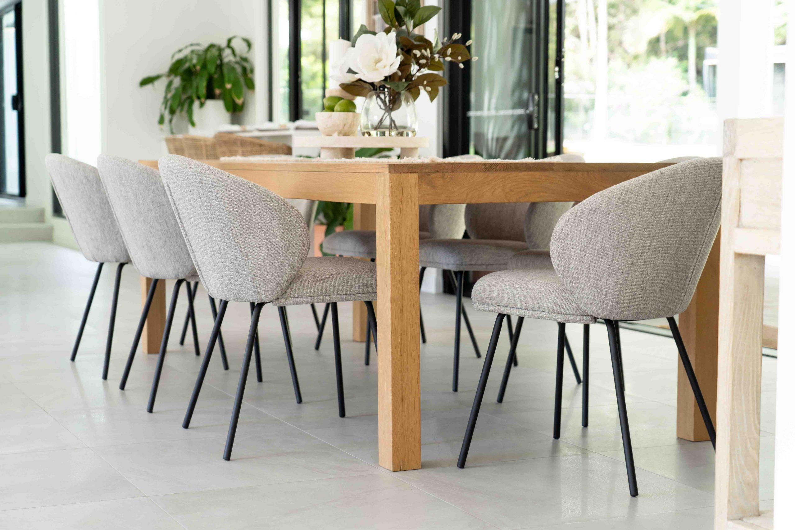Anders Dining Chair - Pebble Upholstery with Black Legs - Image 12