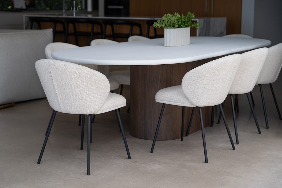 Anders Dining Chair - Natural Upholstery with Black Legs - Image 37
