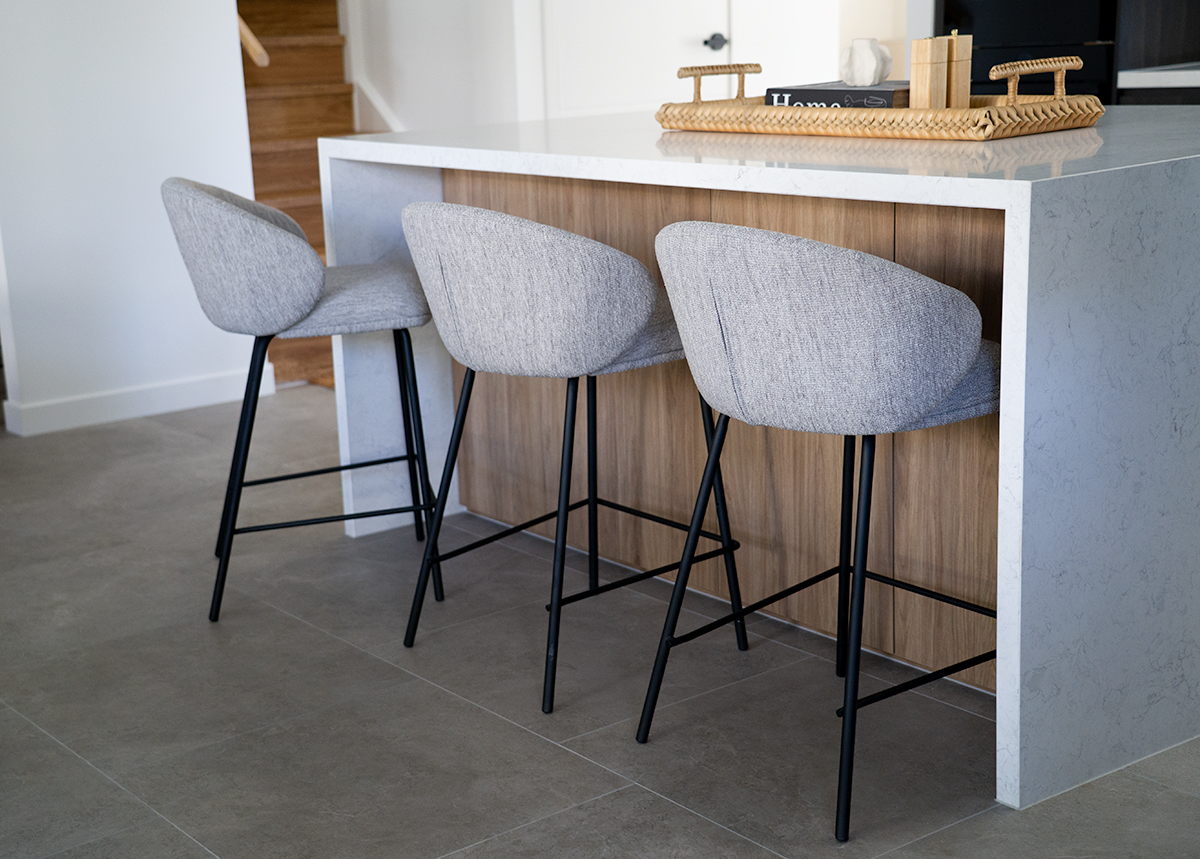 Anders Counter Stool - Pebble Upholstery with Black Legs - Image 14