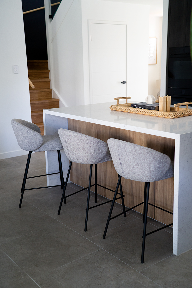 Anders Counter Stool - Pebble Upholstery with Black Legs - Image 12