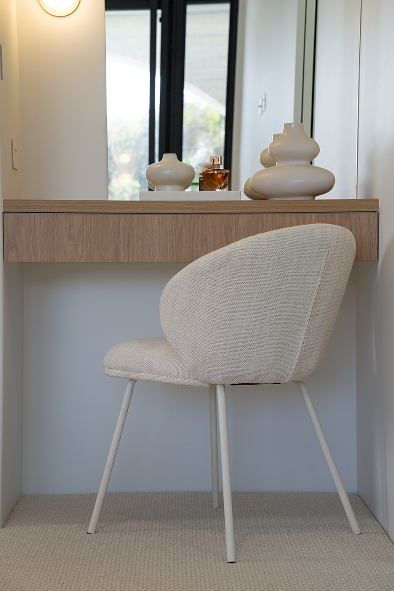 Anders Dining Chair - Natural Upholstery with White Legs - Image 2