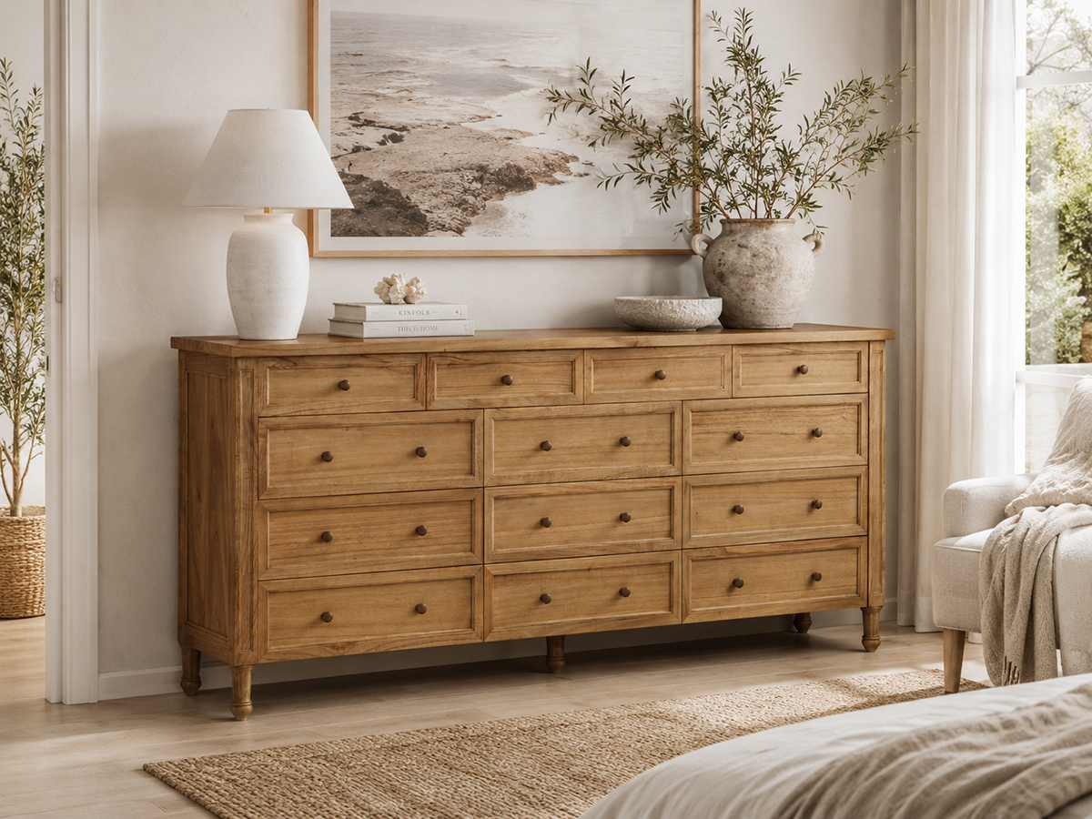 Hamilton Dresser - 13 Drawer - Weathered Oak - Image 2