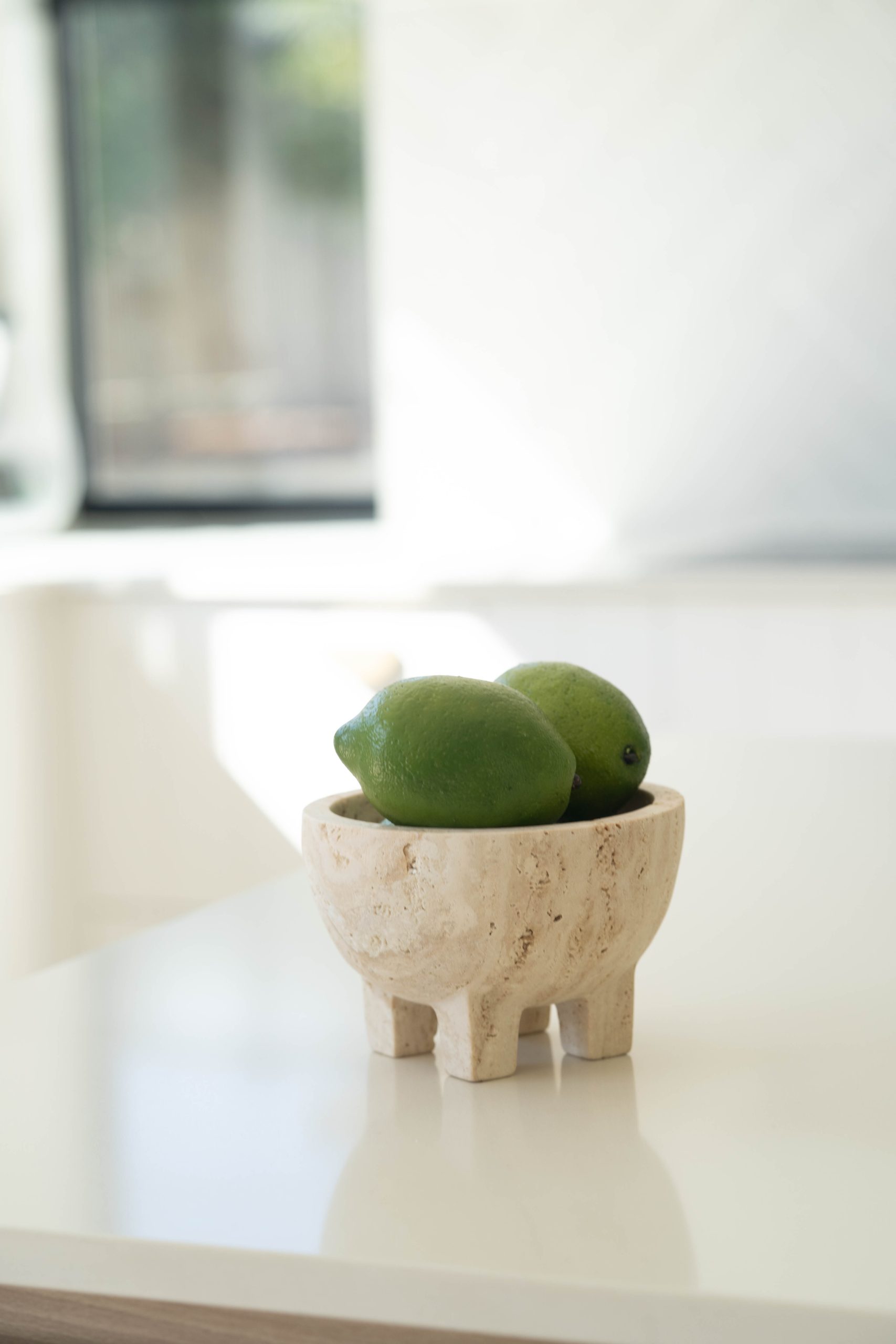 Jillian Four Leg Bowl - Travertine - Image 8