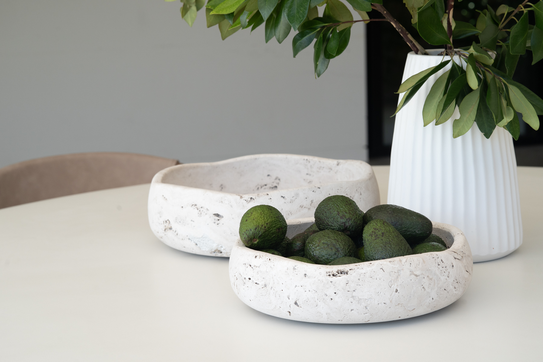 Jillian Organic Fruit Bowl - Large - Travertine - Image 9