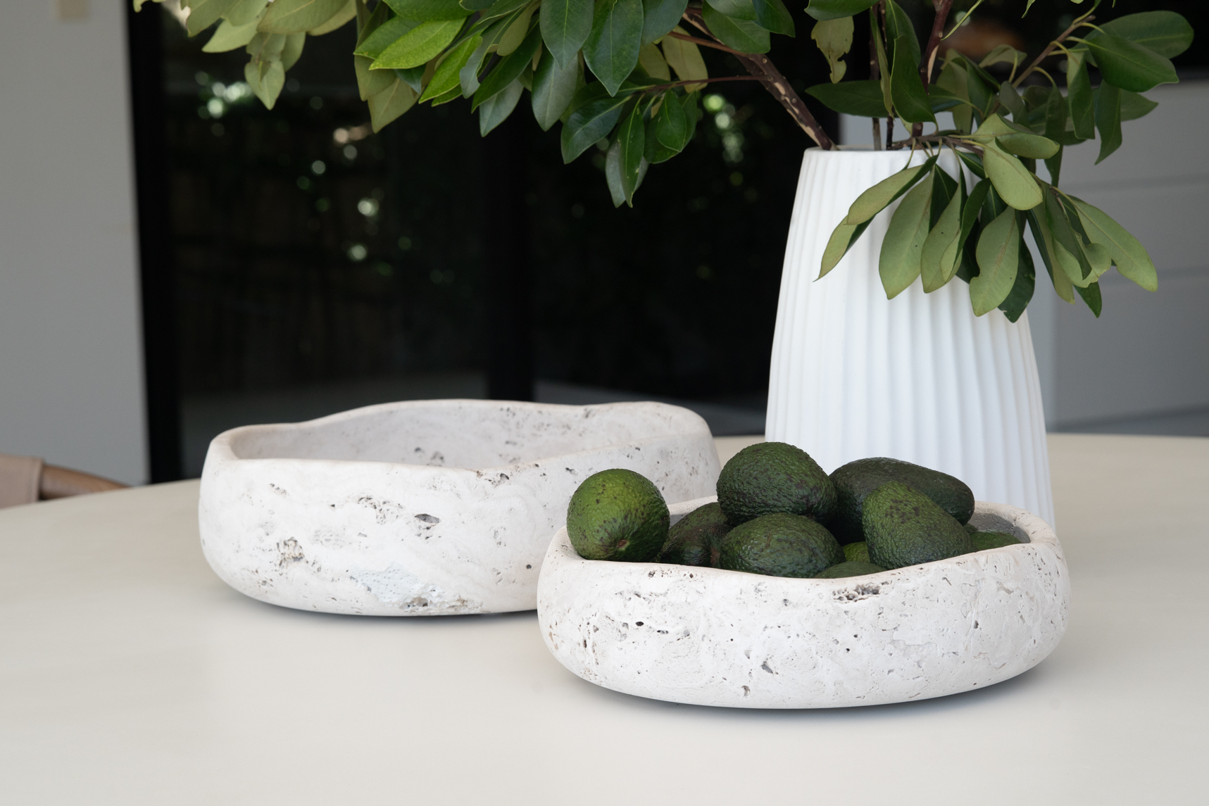 Jillian Organic Fruit Bowl - Large - Travertine - Image 2