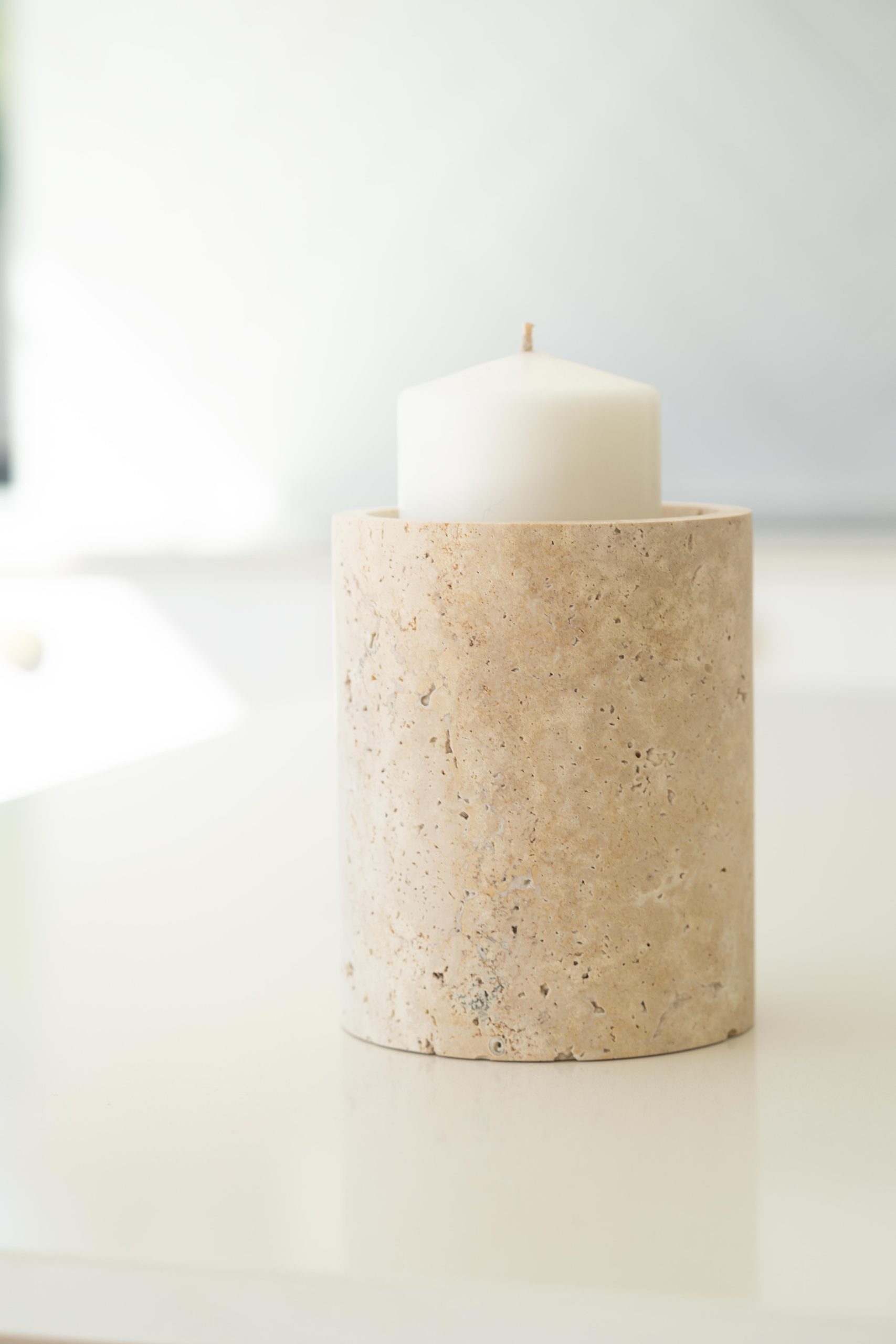 Jillian Vase - Travertine - Image 2