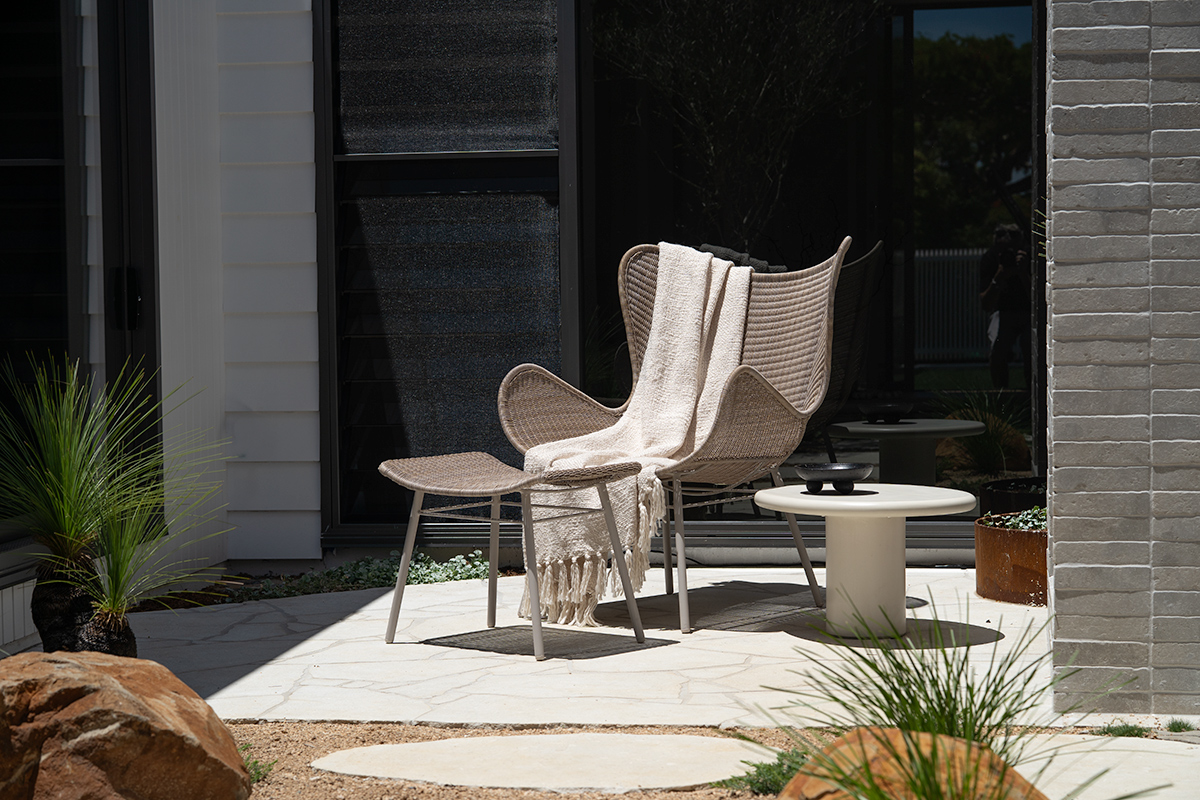 Amos Outdoor Footstool - Linen - Image 2