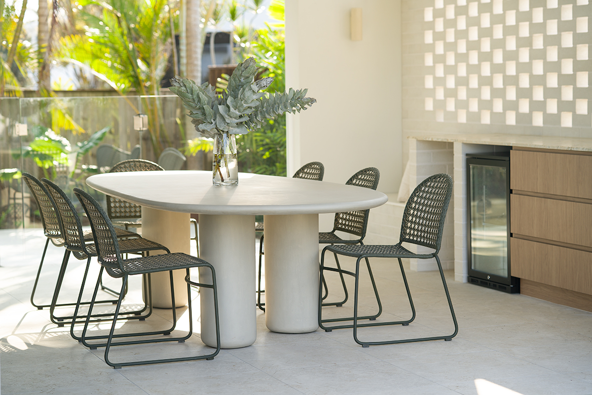 Yori Outdoor Organic Oval Dining Table - Off White - Image 2