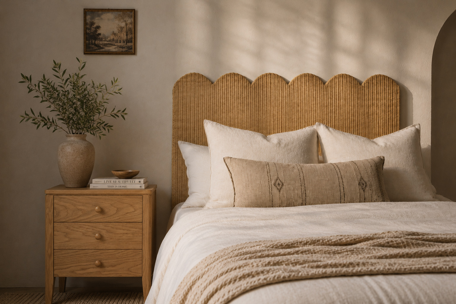 Cora Bedside Table- 3 Drawer - Natural - Image 2
