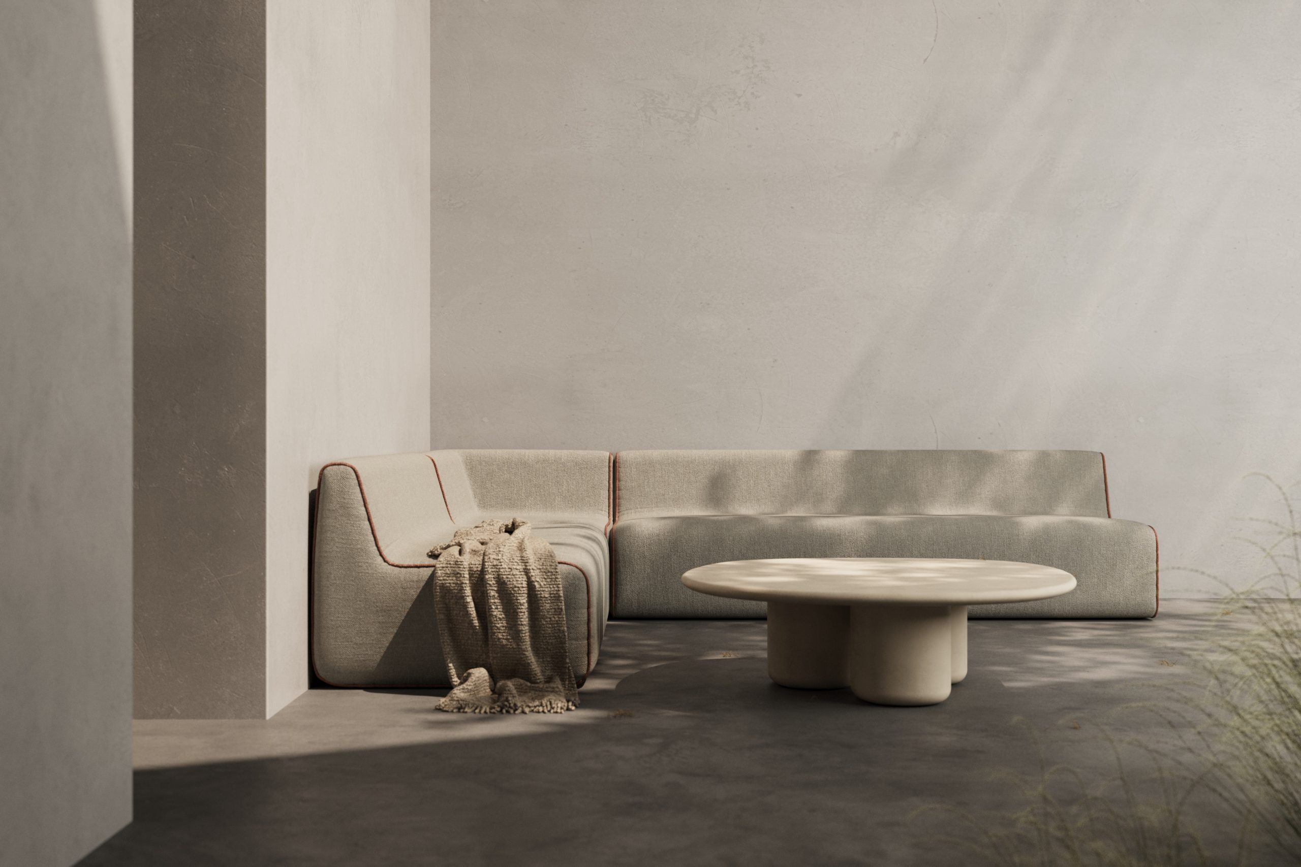 Yori Outdoor Coffee Table - Concrete Grey - Image 2