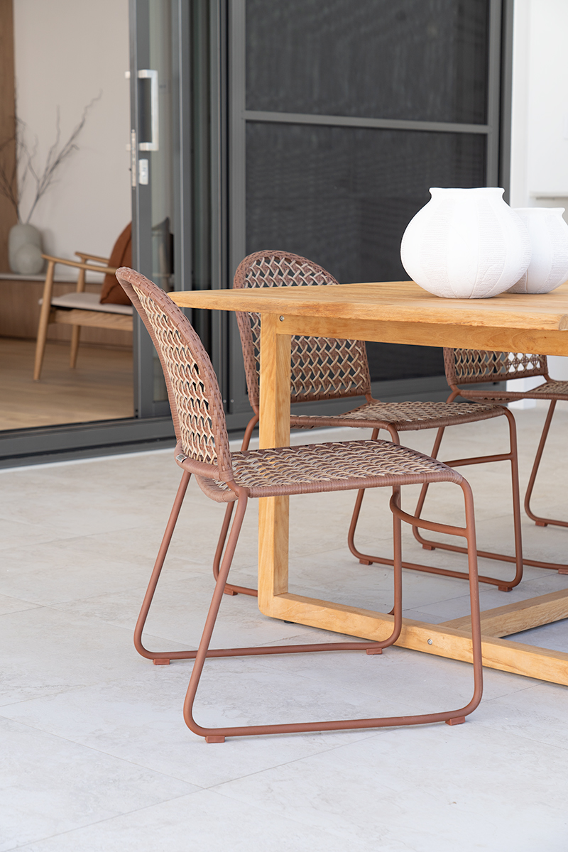 Archer Outdoor Side Chair - Brique - Image 12