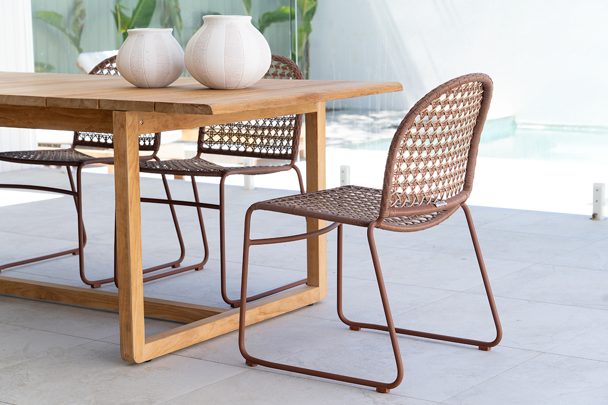 Archer Outdoor Side Chair - Brique - Image 2