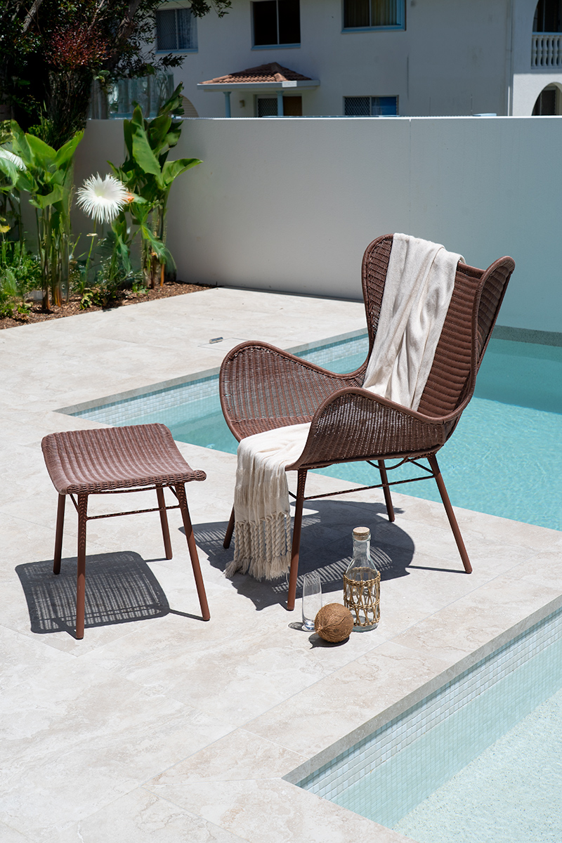 Amos Outdoor Footstool - Brique - Image 9