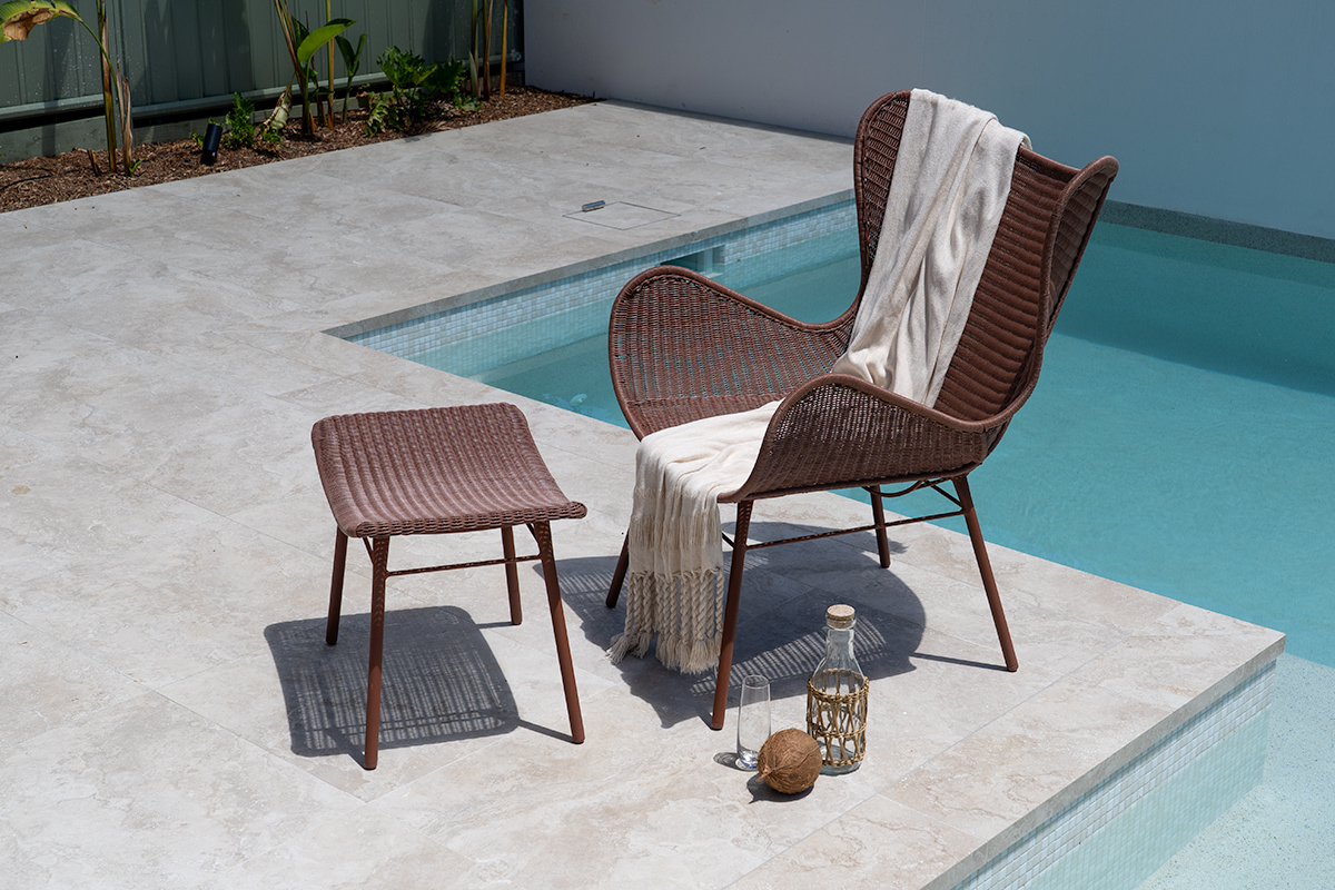 Amos Outdoor Footstool - Brique - Image 2