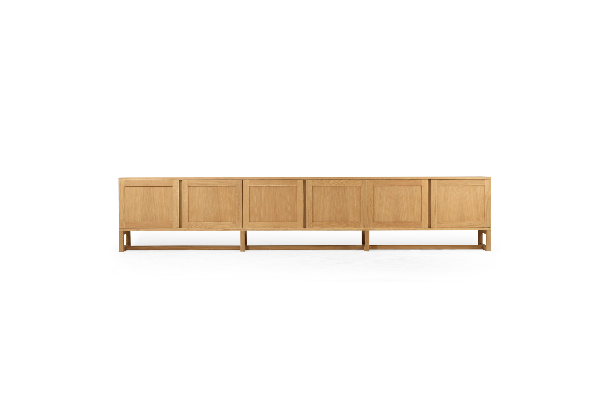 Clovelly Entertainment Unit - Six Door - Natural - Solid Doors