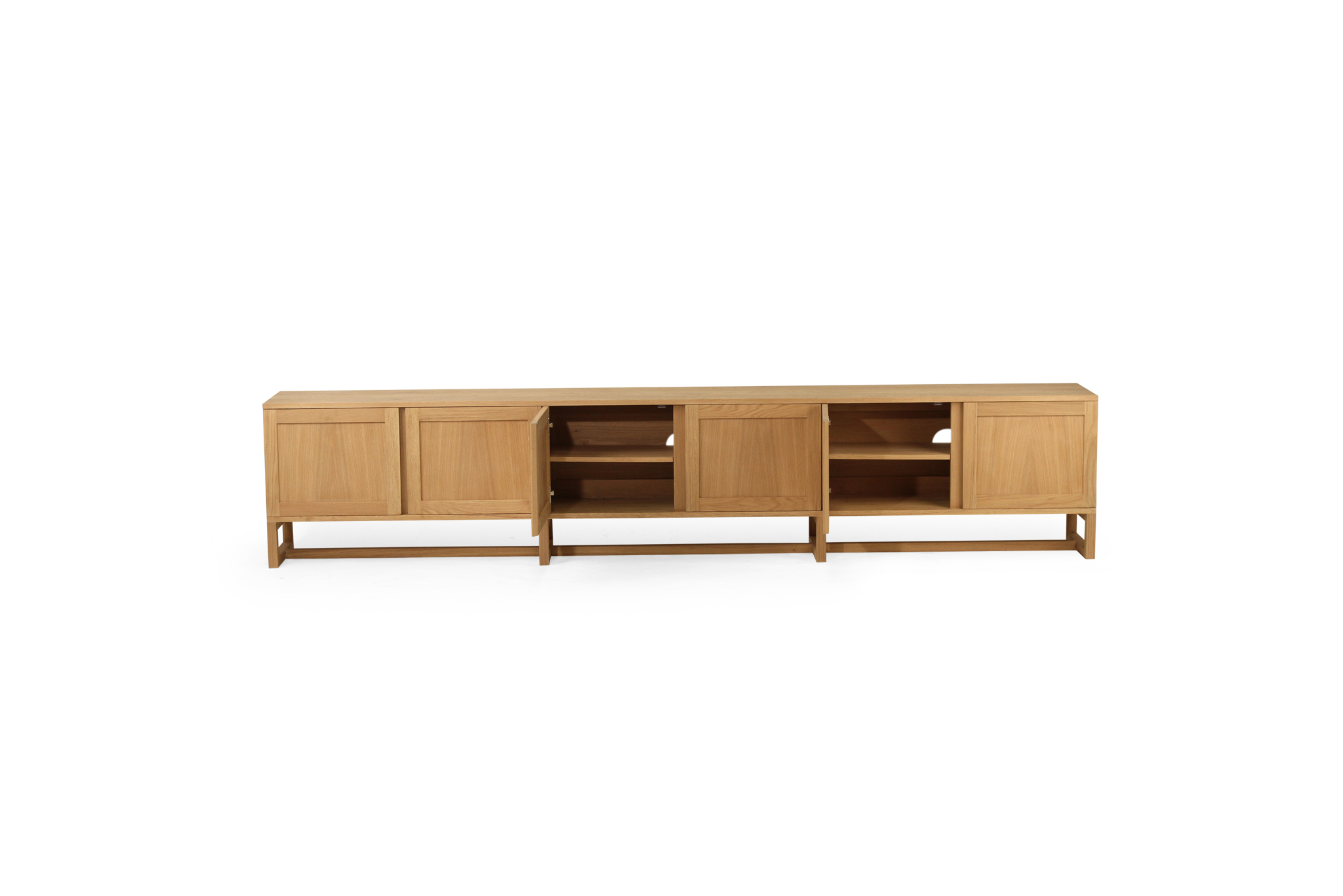 Clovelly Entertainment Unit - Six Door - Natural - Solid Doors - Image 3