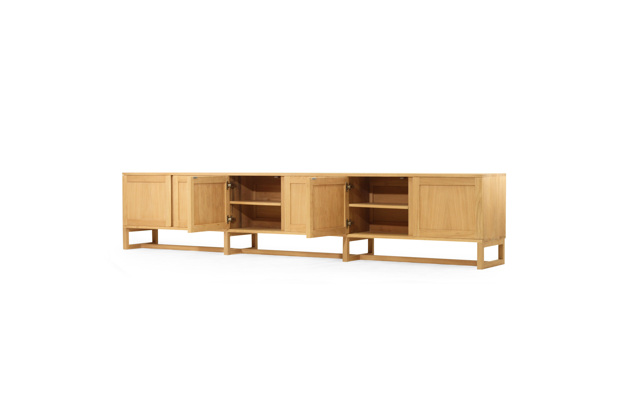 Clovelly Entertainment Unit - Six Door - Natural - Solid Doors - Image 5