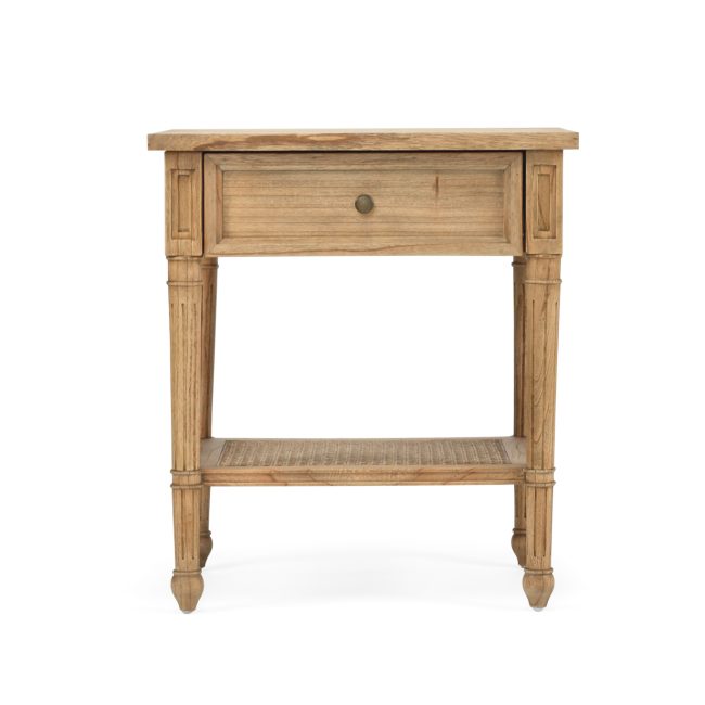 Hamilton Cane Bedside Table - Weathered Oak