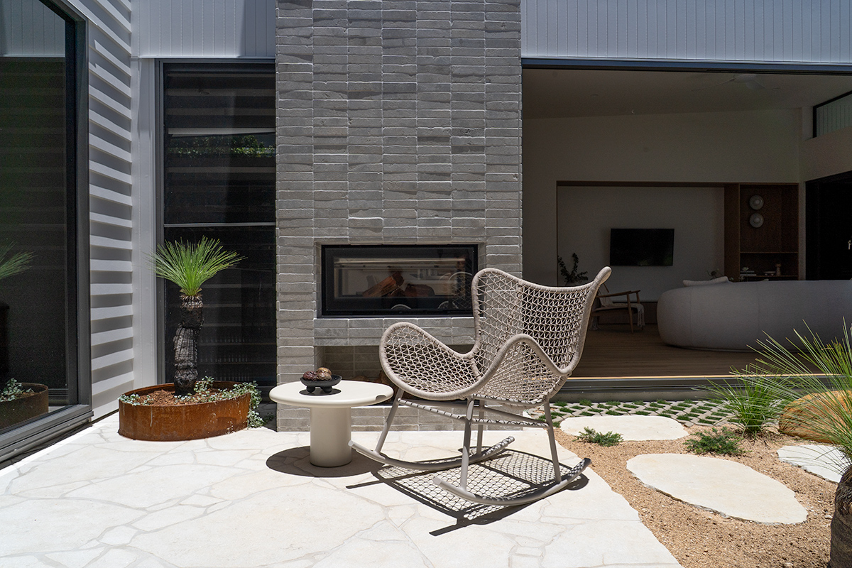 Harper Outdoor Rocking Chair - Greige - Image 2