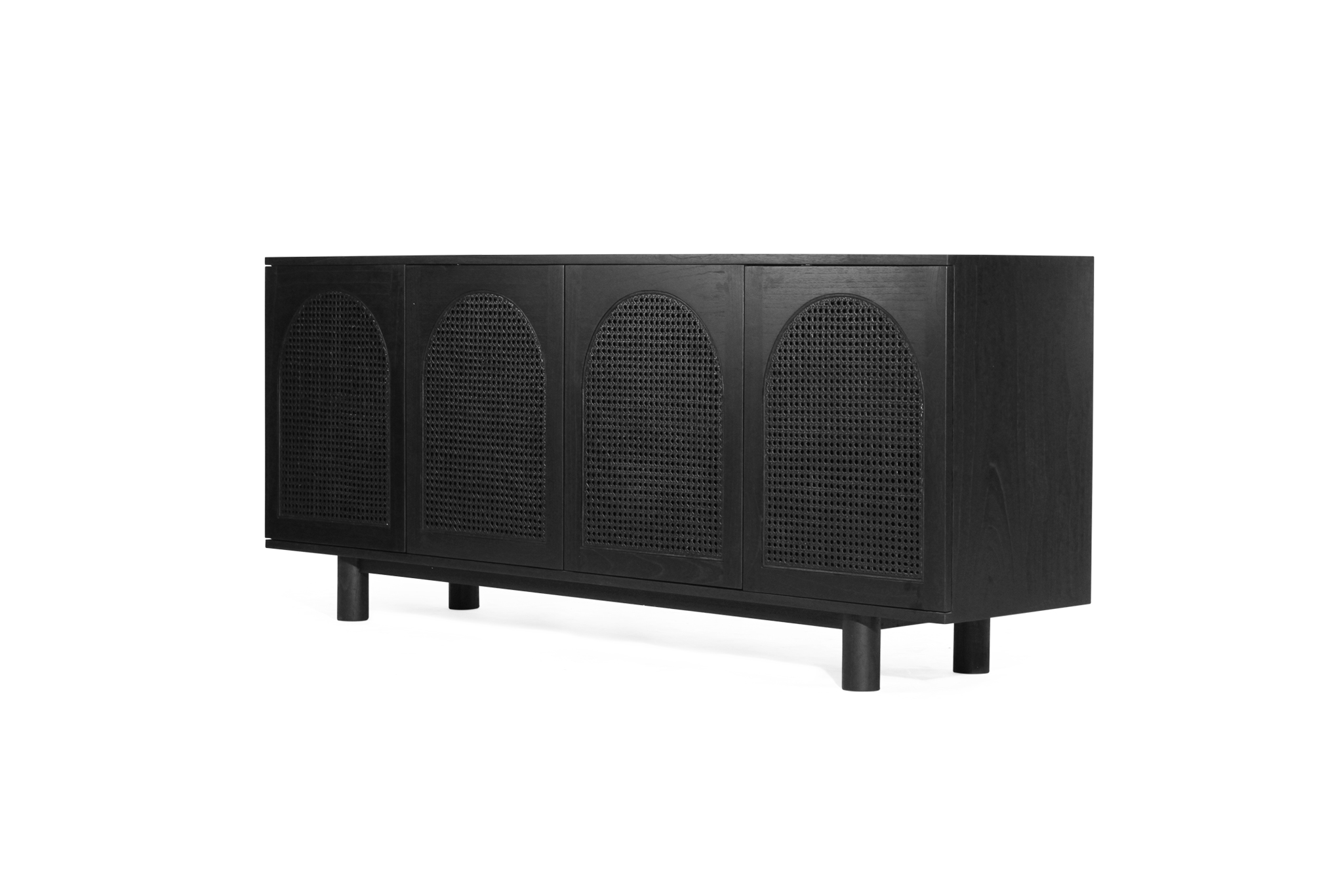 Iluka Four Door Sideboard - Arch Windows - Black - Image 2