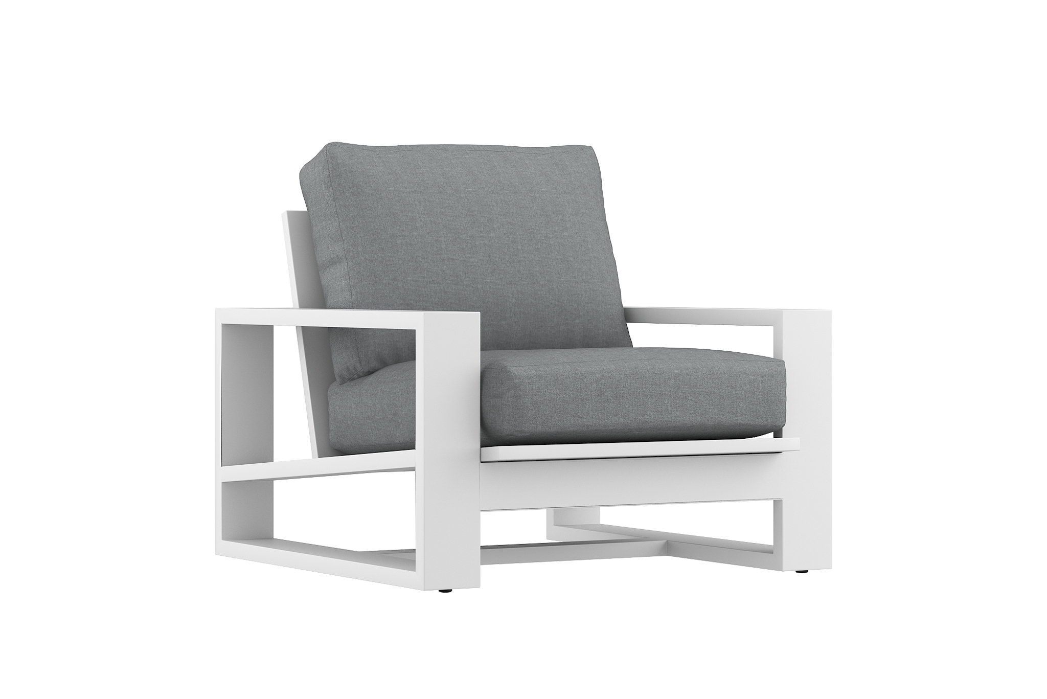 Double Island Outdoor Sofa - 1 Seater - White (Cast Slate or Cast Silver Upholstery) - Image 2