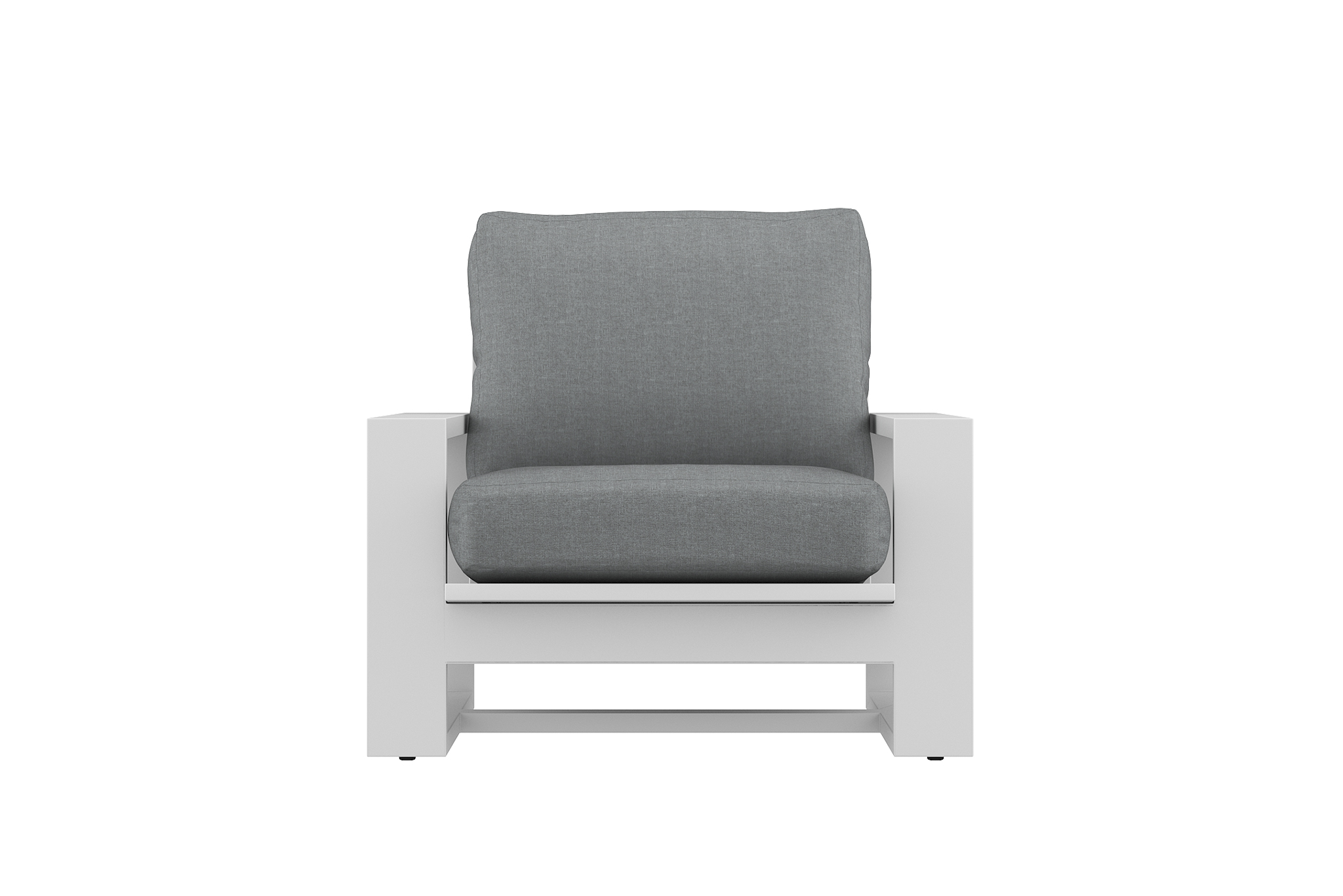 Double Island Outdoor Sofa - 1 Seater - White (Cast Slate or Cast Silver Upholstery) - Image 6