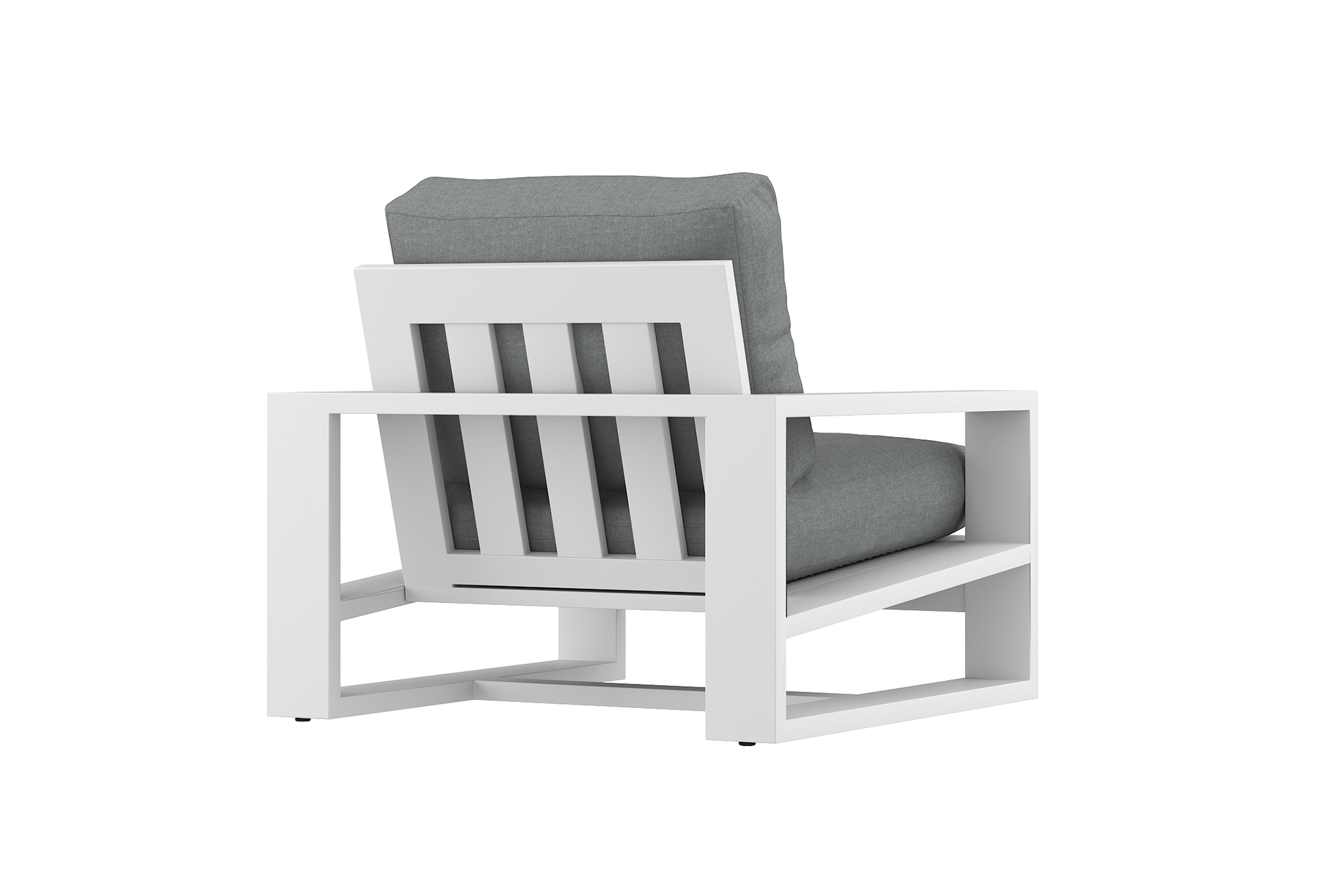 Double Island Outdoor Sofa - 1 Seater - White (Cast Slate or Cast Silver Upholstery) - Image 8