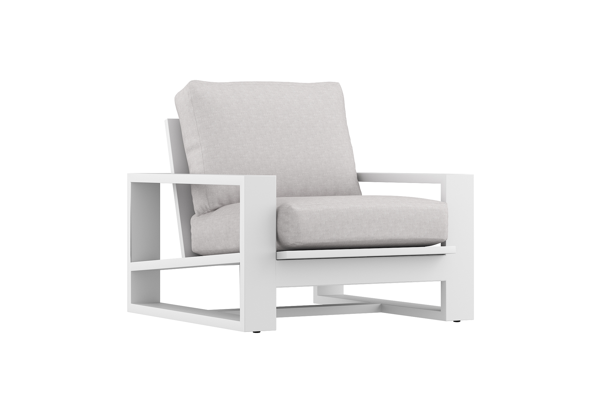 Double Island Outdoor Sofa - 1 Seater - White (Cast Slate or Cast Silver Upholstery)