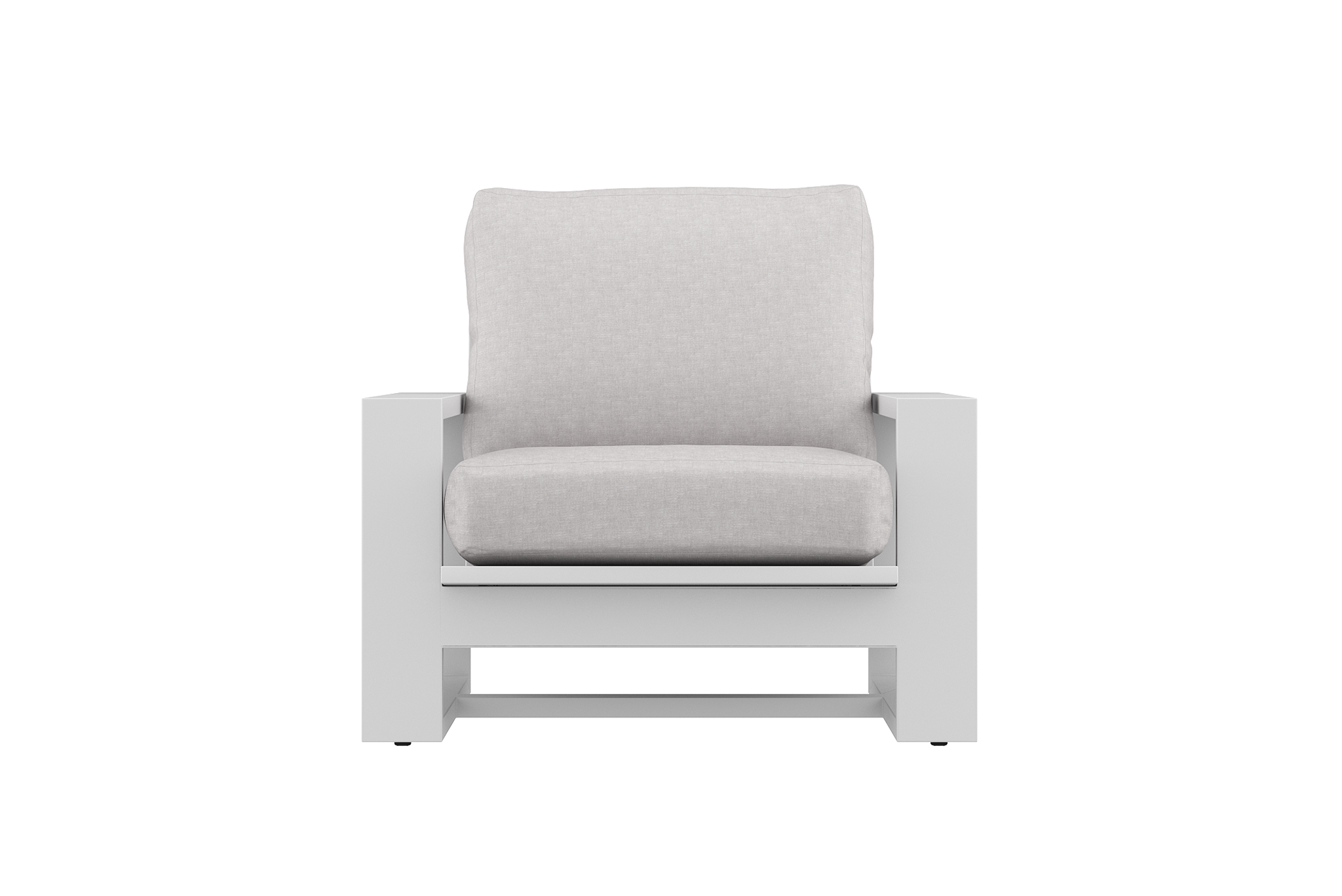Double Island Outdoor Sofa - 1 Seater - White (Cast Slate or Cast Silver Upholstery) - Image 3