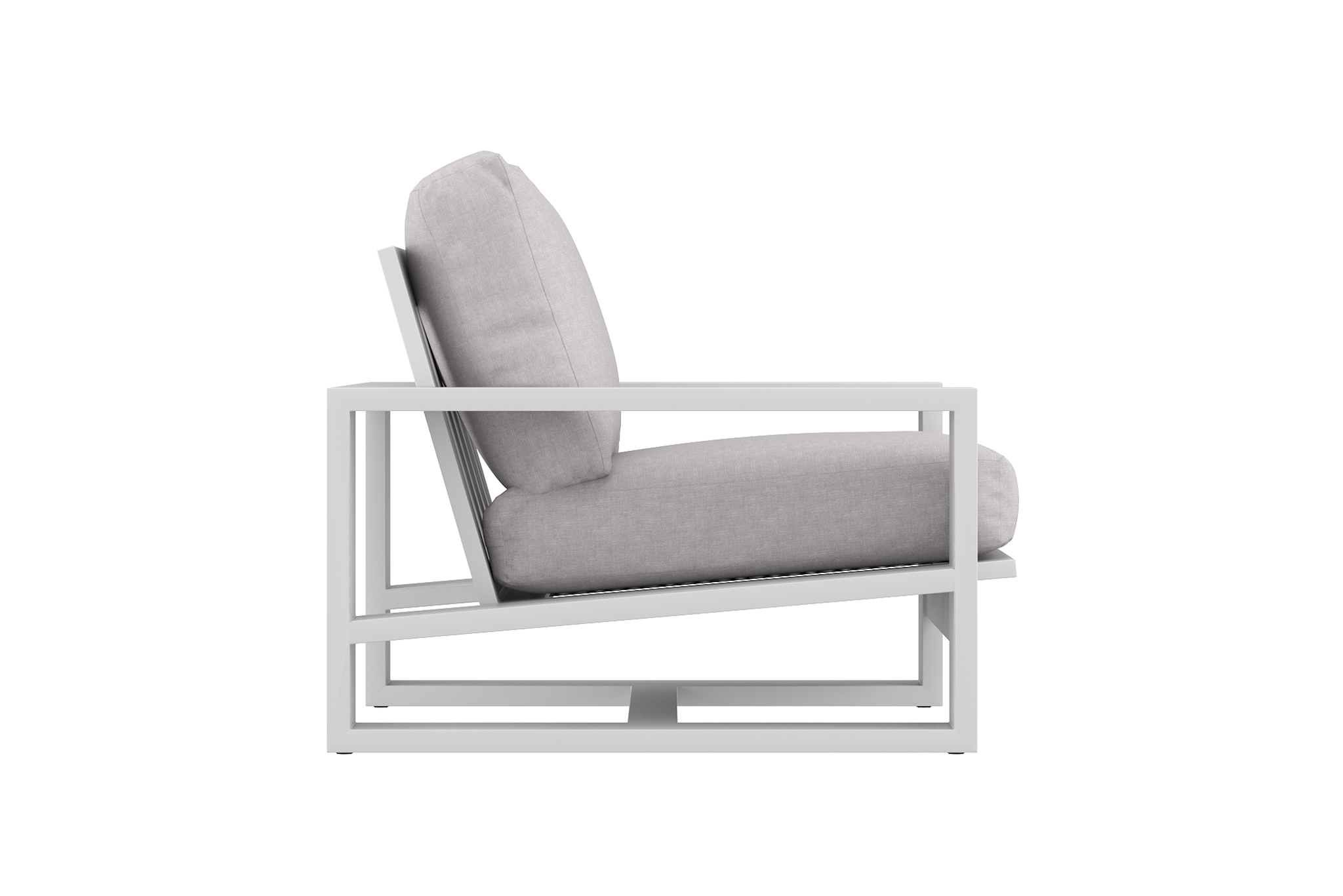 Double Island Outdoor Sofa - 1 Seater - White (Cast Slate or Cast Silver Upholstery) - Image 4