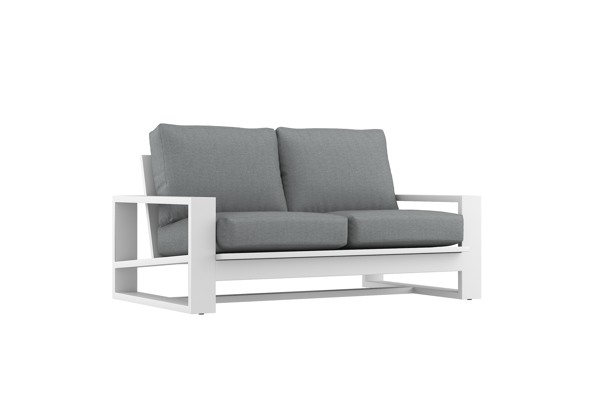 Double Island Outdoor Sofa - 2 Seater White (Cast Slate or Cast Silver Upholstery) - Image 2