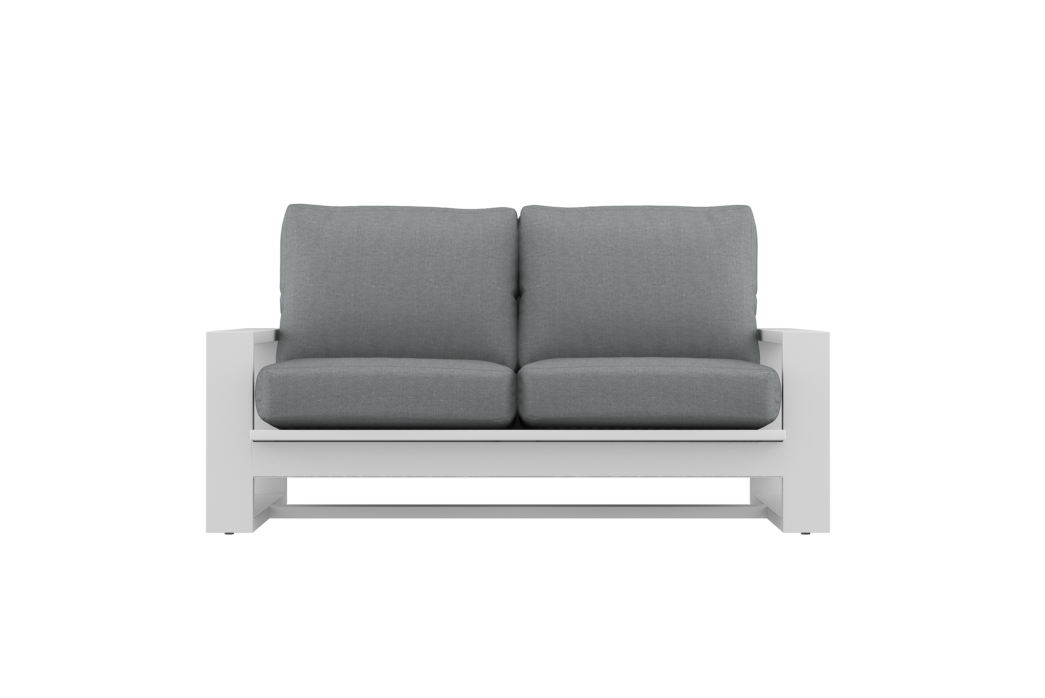 Double Island Outdoor Sofa - 2 Seater White (Cast Slate or Cast Silver Upholstery) - Image 6