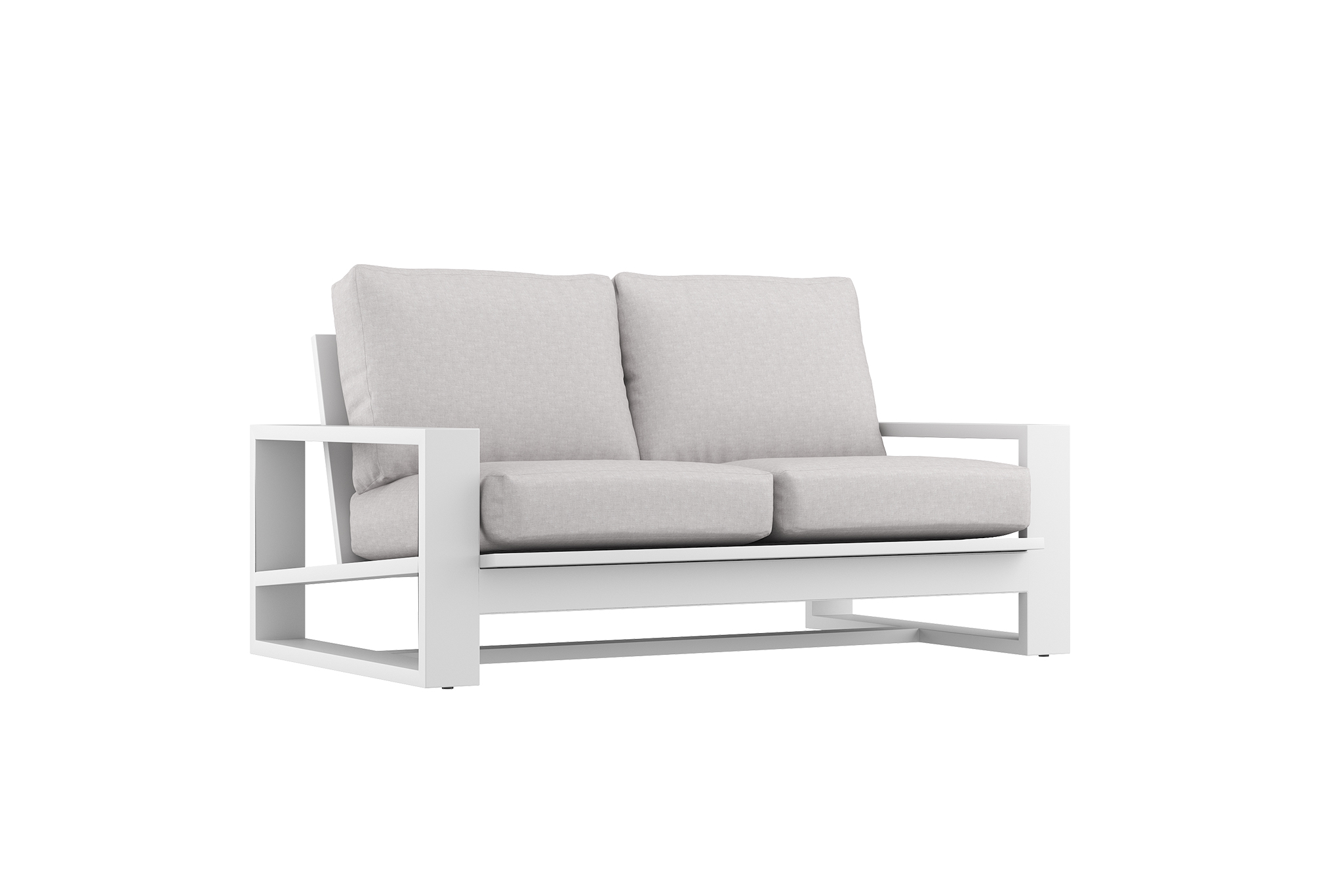 Double Island Outdoor Sofa - 2 Seater White (Cast Slate or Cast Silver Upholstery)