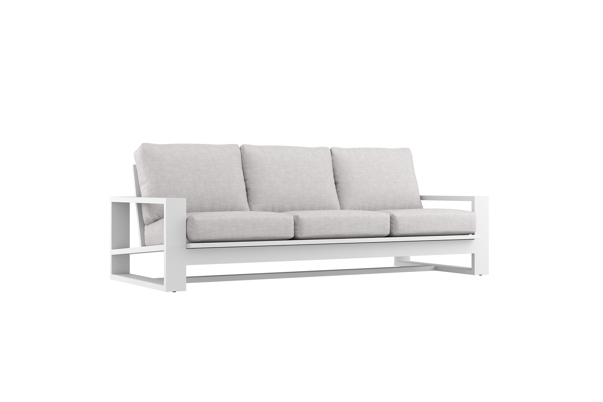 Double Island Outdoor Sofa - 3 Seater White (Cast Slate or Cast Silver Upholstery)