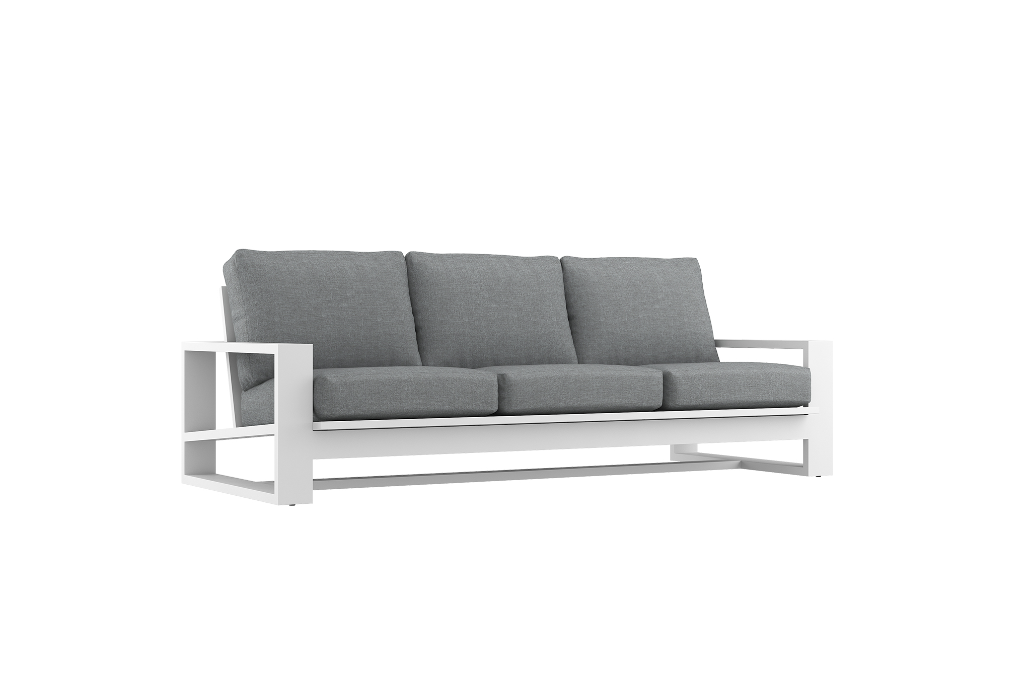 Double Island Outdoor Sofa - 3 Seater White (Cast Slate or Cast Silver Upholstery) - Image 2