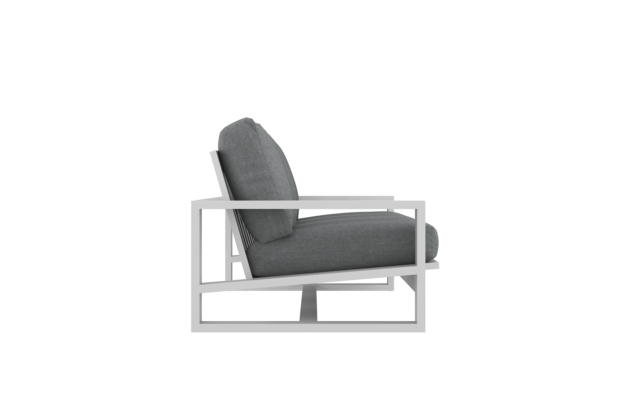 Double Island Outdoor Sofa - 3 Seater White (Cast Slate or Cast Silver Upholstery) - Image 7